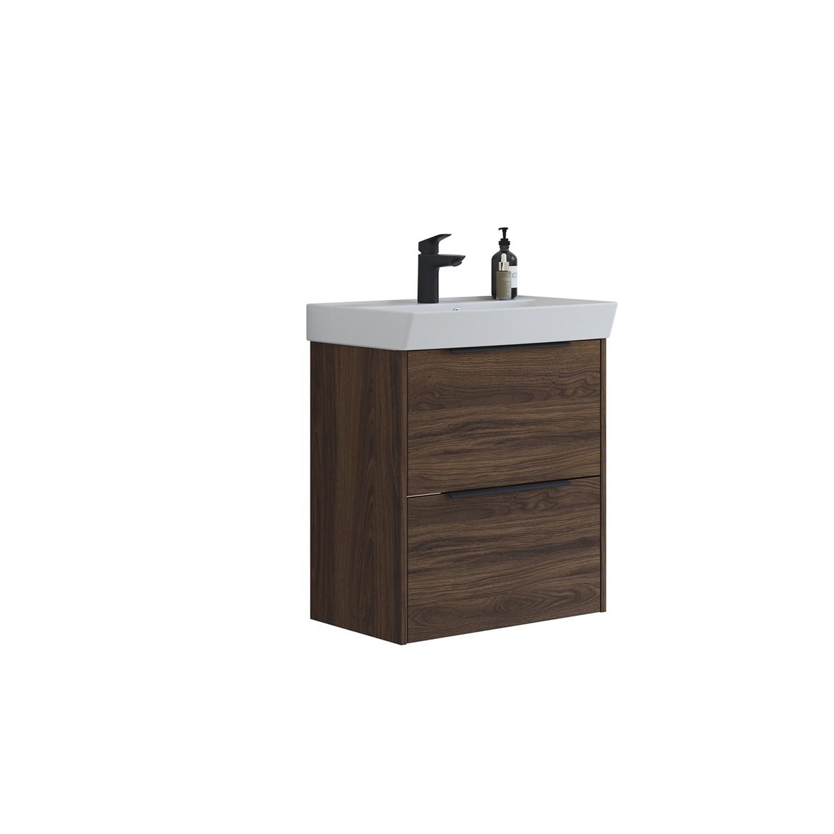 Dansani Mido Classic Pro kalustesetti Cappella 62x72,8x40,5 cm kiiltävä valkoinen+ruskea tammi 2 ltk sisältää vetimet