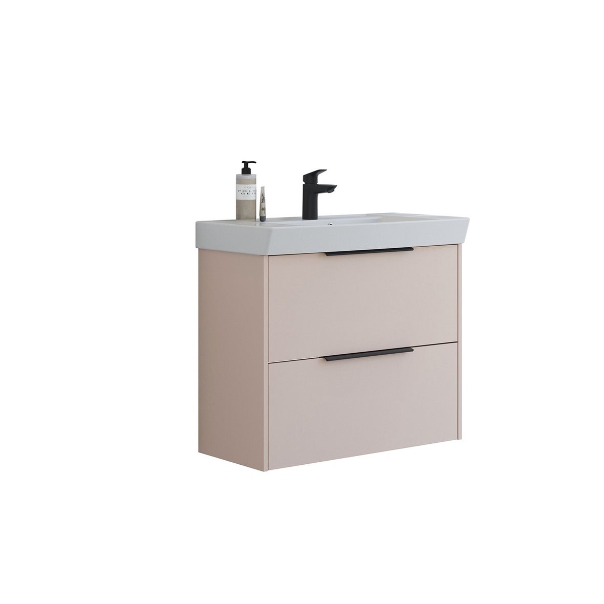 Dansani Mido Classic Pro kalustesetti Cappella 82x72,8x40,5 cm kiiltävä valkoinen+hiekka 2 ltk sisältää vetimet