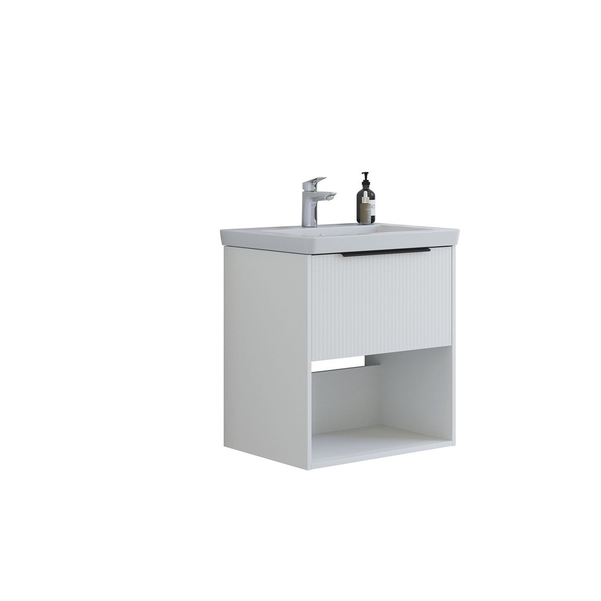 Dansani Mido Classic Pro kalustesetti Larghetto 62,7x69x47,2 cm urakuvioitu mattavalkoinen 1 ltk sisältää vetimet