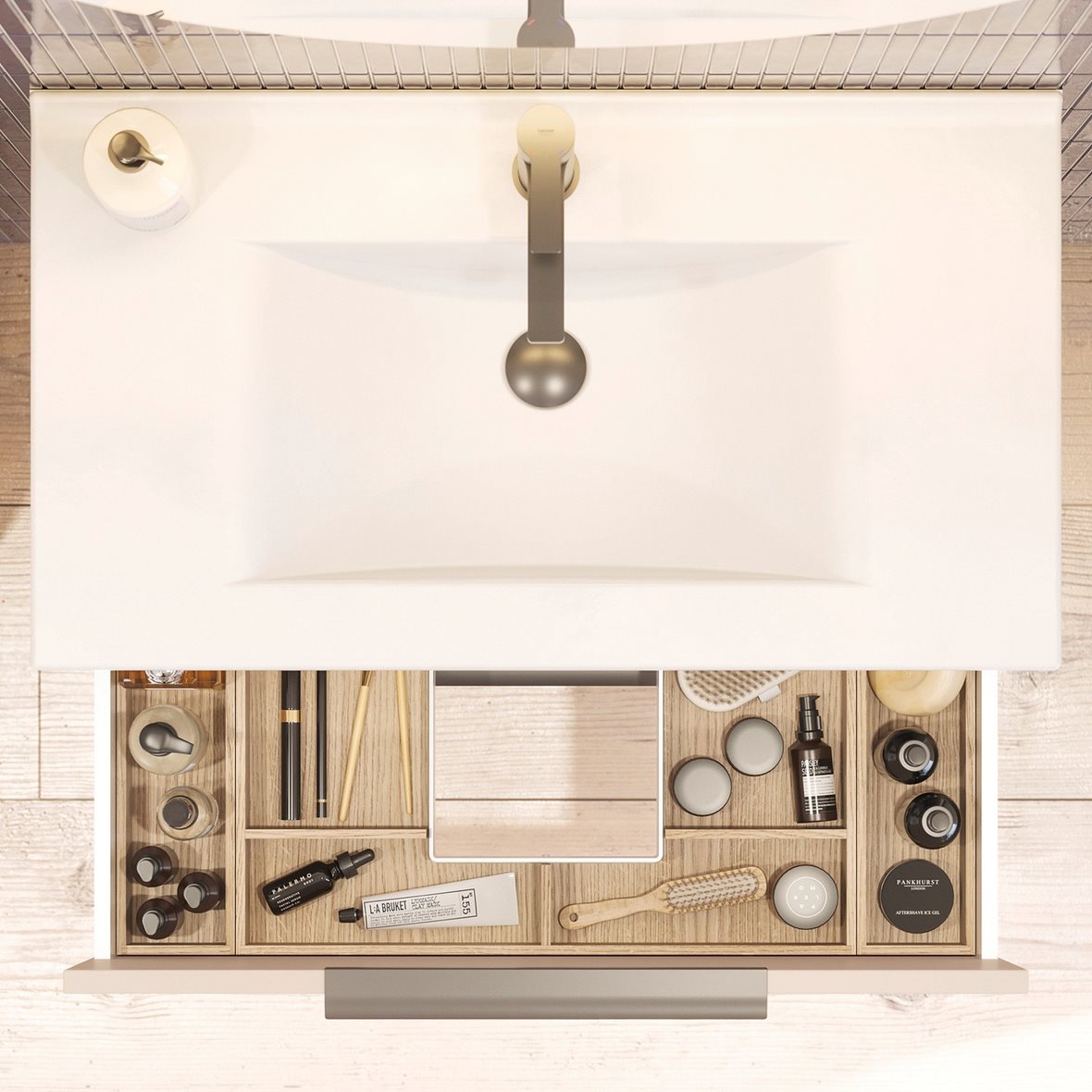 Dansani Mido Urban/Classic Pro laatikonjakaja 60x5,5x44 cm tammi ylälaatikkoon