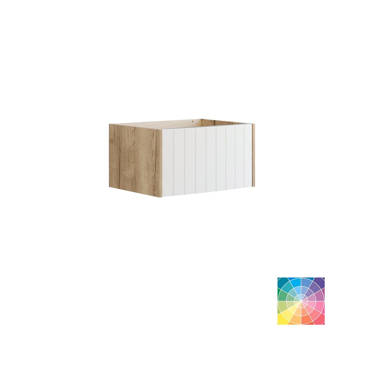 Dansani Luna Vintage allaskaappi 60x32x44 cm uritettu luonnontammi/valinnainen väri 1 ltk ilman vetimiä seinäviemäröinti