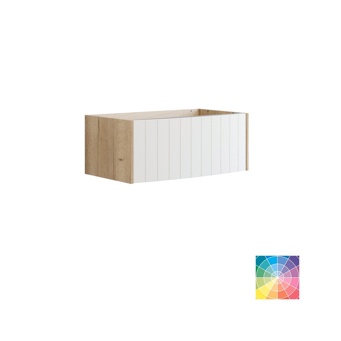 Dansani Luna Vintage allaskaappi 80x32x44 cm uritettu luonnontammi/valinnainen väri 1 ltk ilman vetimiä seinäviemäröinti