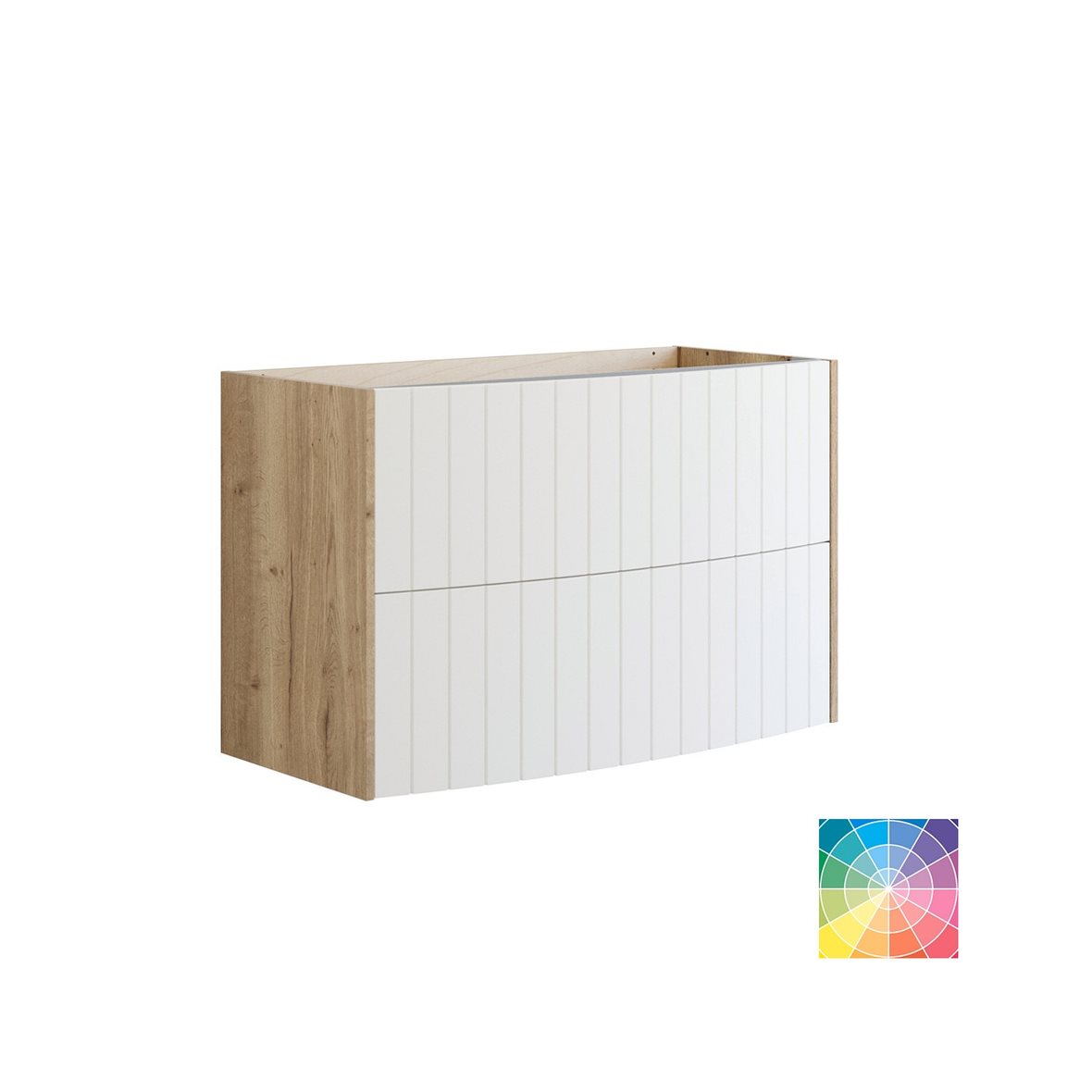 Dansani Luna Vintage allaskaappi 100x64x44 cm uritettu luonnontammi/valinnainen väri 2 ltk ilman vetimiä