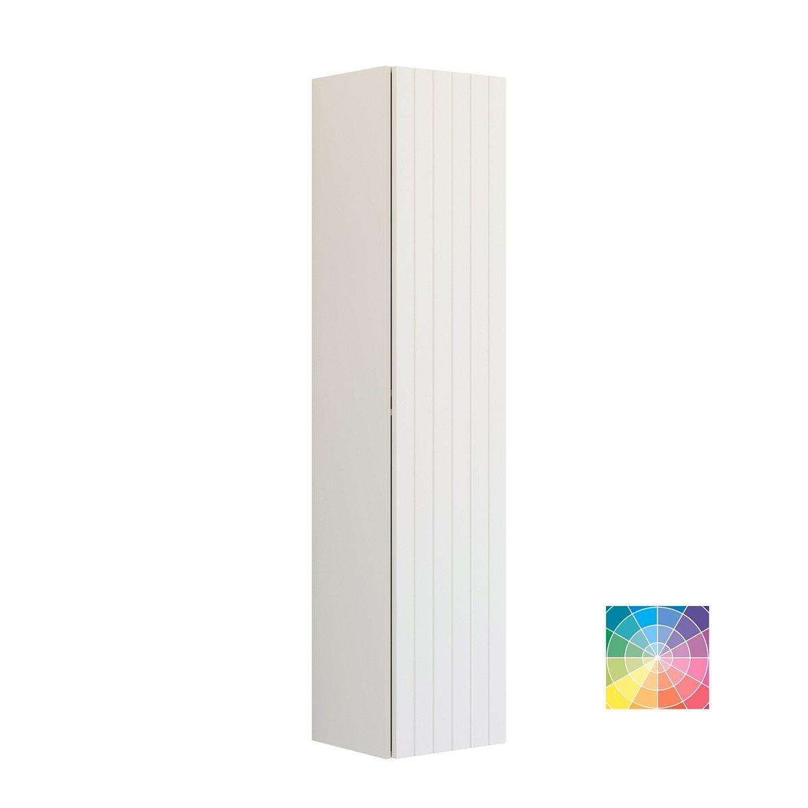 Dansani Luna Vintage C korkea kaappi 40x176x35 cm uritettu valinnainen väri 1 ovi ilman vetimiä saranat oikealla