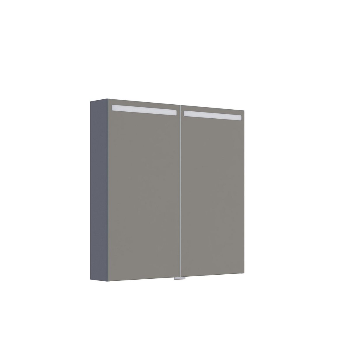 Mido Urban Top valaisinpeilikaappi 80x80x14,5 cm mattaharmaa 2 ovea päävalaistus pistorasia oikealla