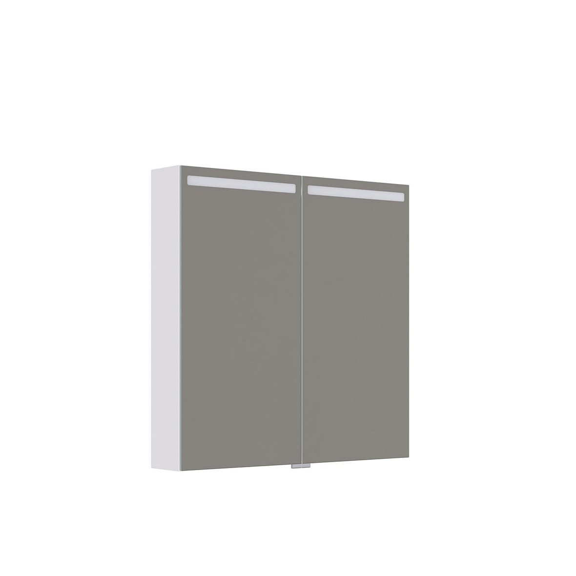 Mido Urban Top valaisinpeilikaappi 80x80x14,5 cm mattavalkoinen 2 ovea päävalaistus pistorasia oikealla