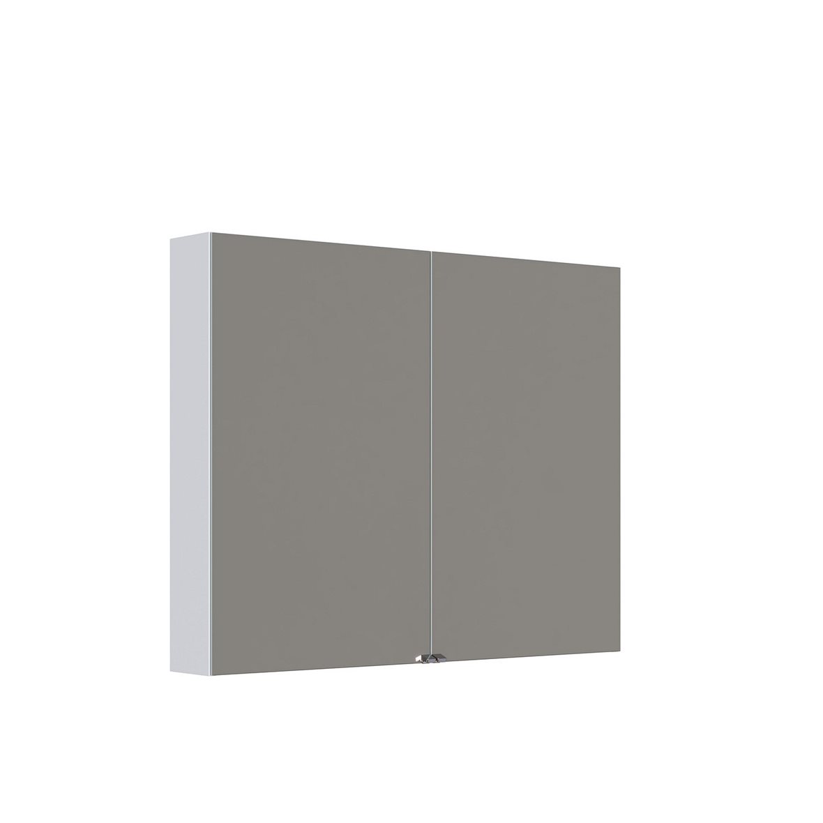 Mido Urban Select peilikaappi 100x80x17 cm mattavalkoinen 2 ovea valaistusvalmius pistorasia oikealla