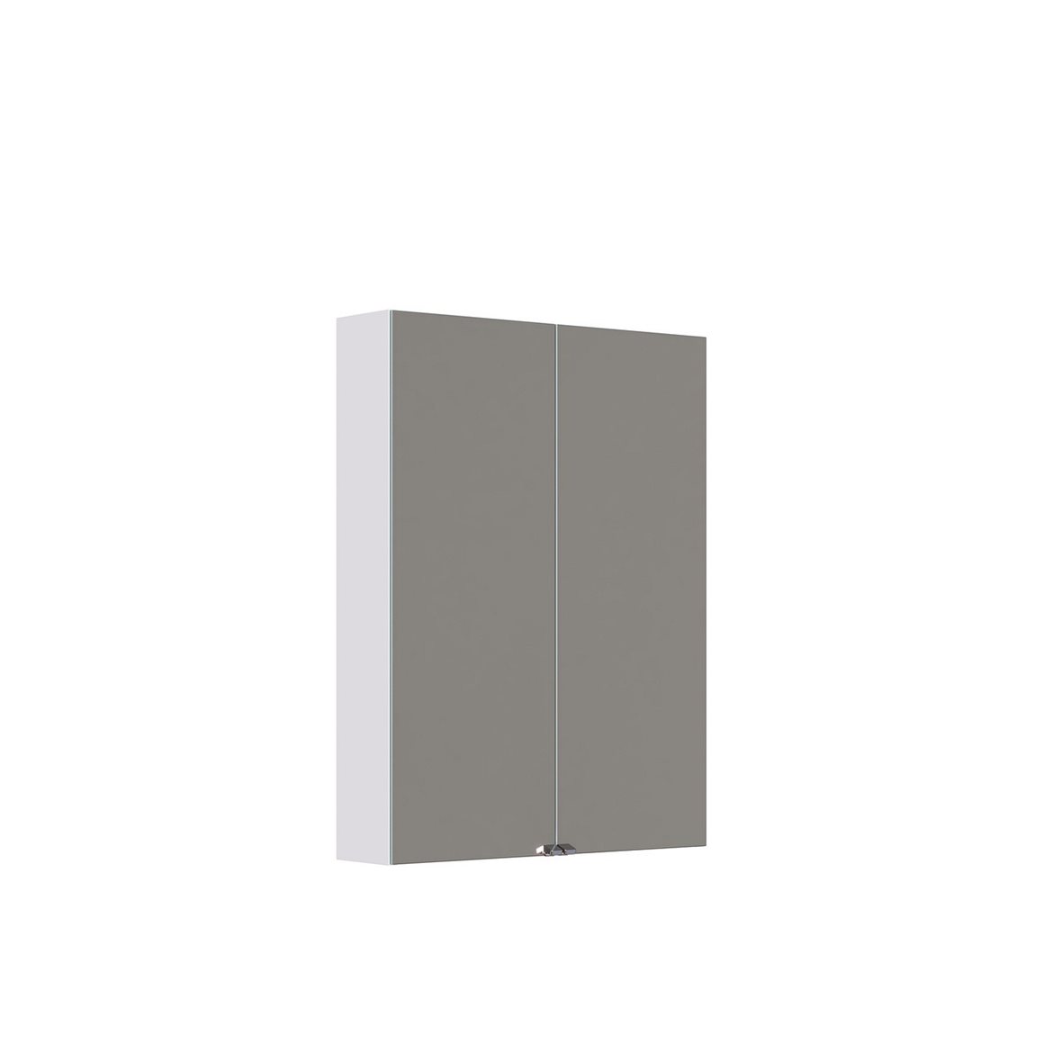 Mido Urban Select peilikaappi 60x80x17 cm mattavalkoinen 2 ovea valaistusvalmius pistorasia oikealla