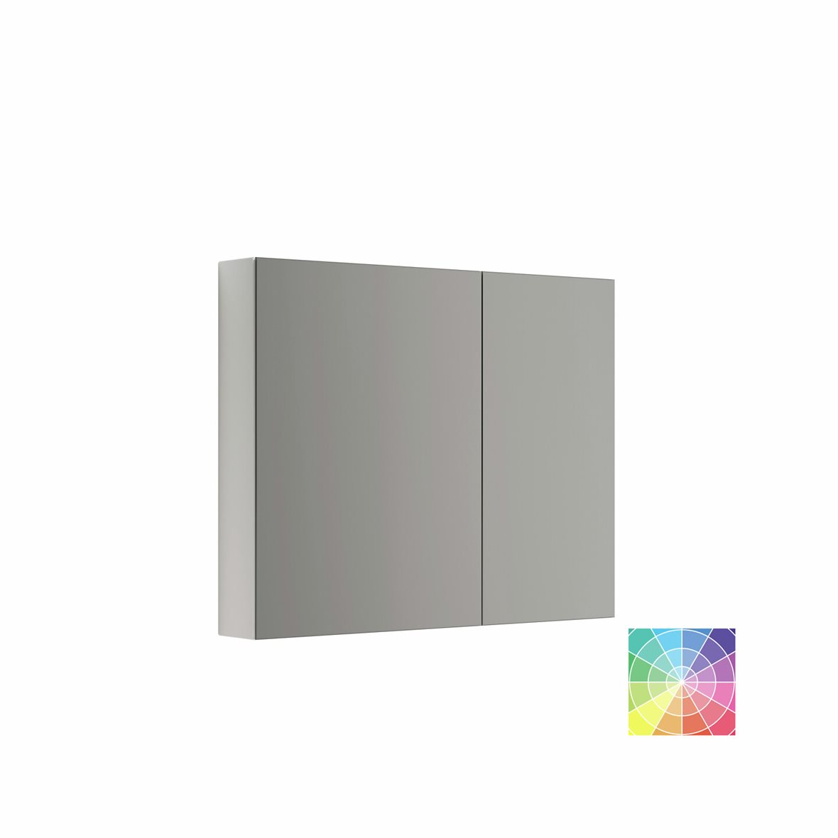 Dansani Calidris Primo peilikaappi 100x80x15 cm valinnainen väri puuviilu 2 ovea ilman vetimiä valaistusvalmius valaistuksenohjaus pistorasia oikealla