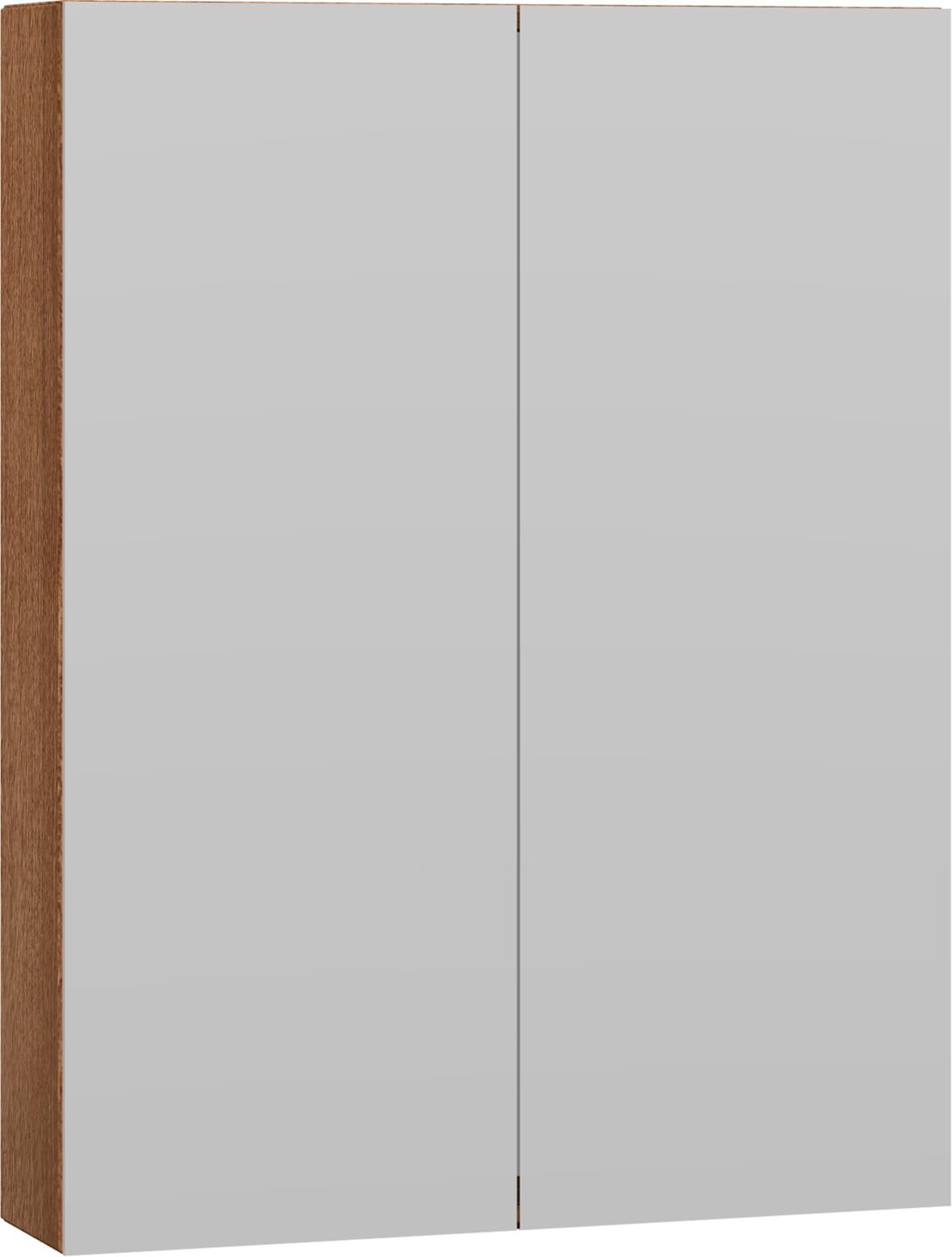 Dansani Calidris Primo peilikaappi 60x80x15 cm punaruskea tammi 2 ovea ilman vetimiä valaistusvalmius valaistuksenohjaus pistorasia oikealla