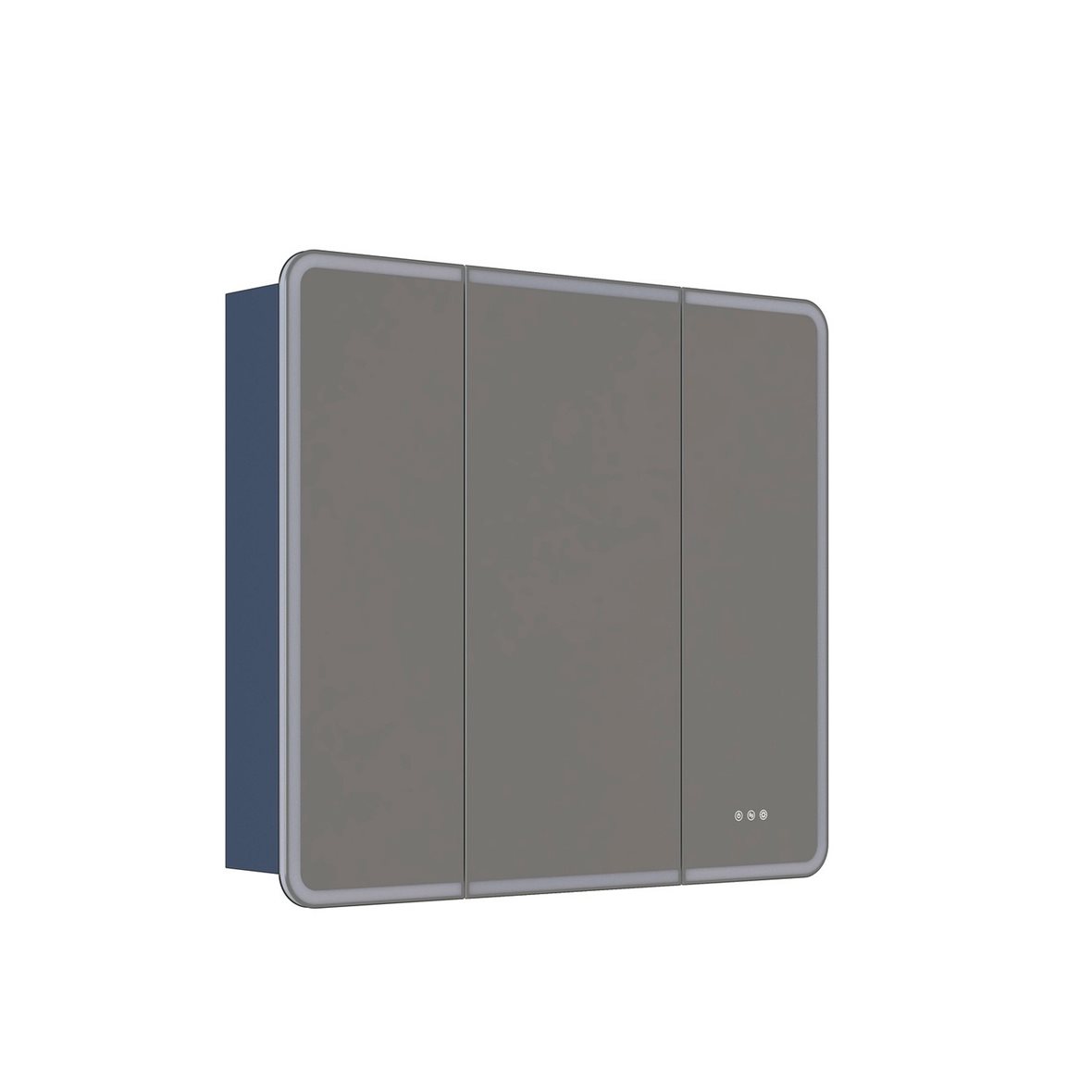 Dansani Luna Radience valaisinpeilikaappi 100x90x16,5 cm deep blue matta kumilakka 3 ovea päävalaistus pistorasia oikealla