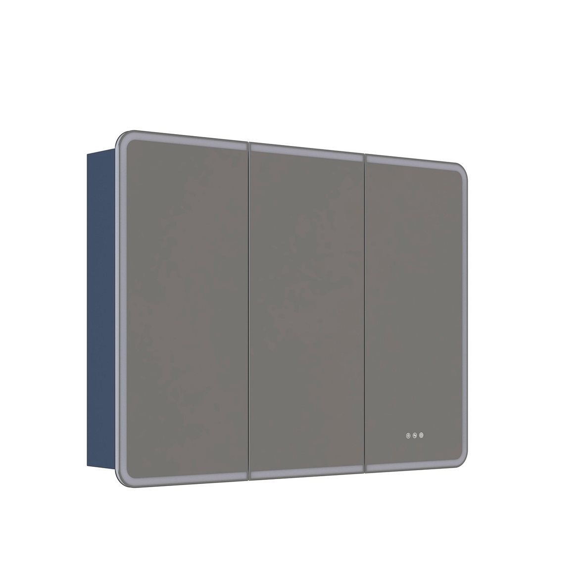 Dansani Luna Radience valaisinpeilikaappi 120x90x16,5 cm deep blue matta kumilakka 3 ovea päävalaistus pistorasia oikealla