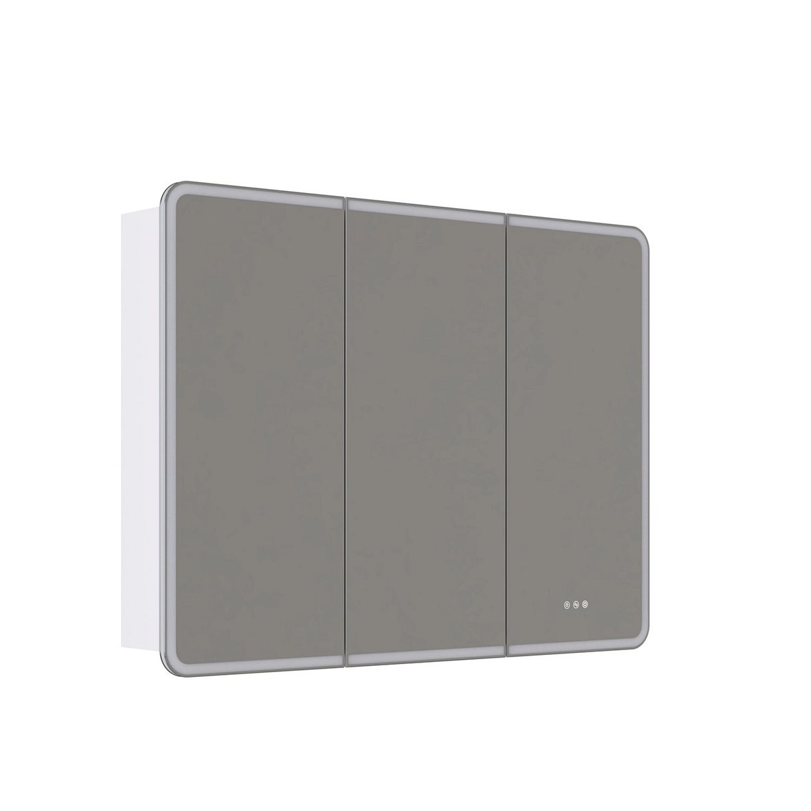 Dansani Luna Radience valaisinpeilikaappi 120x90x16,5 cm valinnainen väri 3 ovea päävalaistus valaistuksenohjaus pistorasia oikealla huurtumaton
