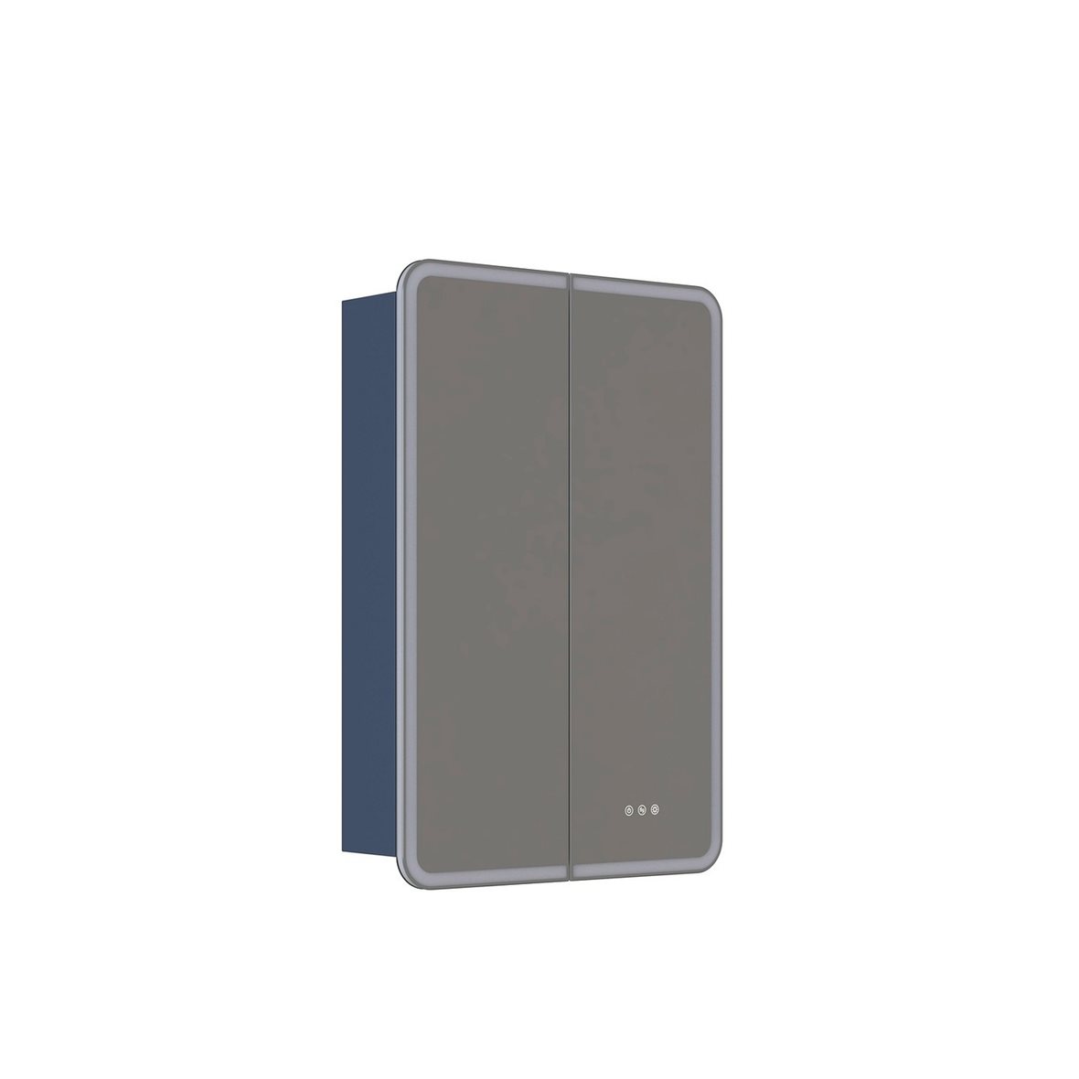 Dansani Luna Radience valaisinpeilikaappi 60x90x16,5 cm deep blue matta kumilakka 2 ovea päävalaistus pistorasia oikealla