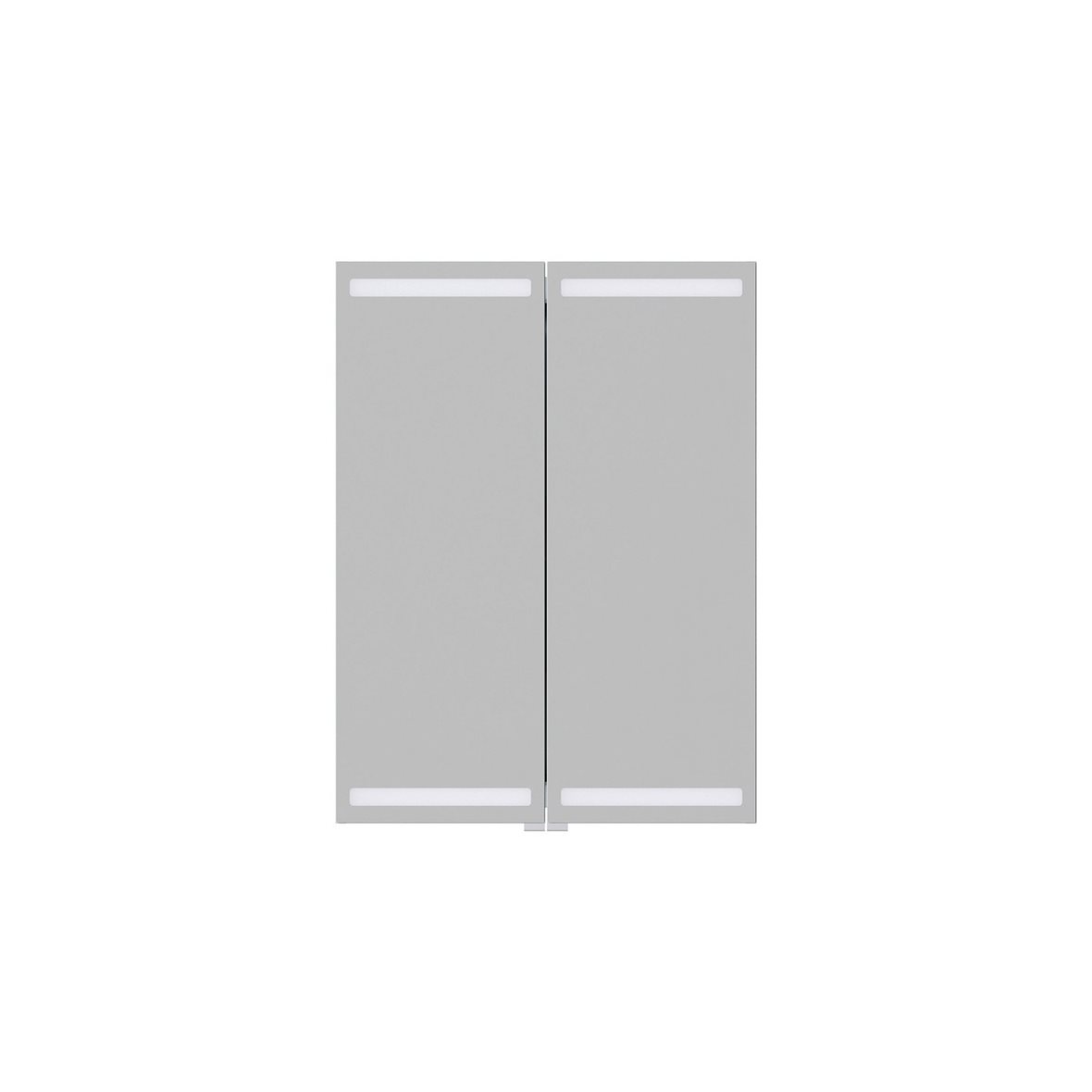 Dansani peilit ja peilikaapit Level valaisinpeilikaappi 60x80x14,5 cm alu-look 2 ovea päävalaistus valaistuksenohjaus pistorasia oikealla