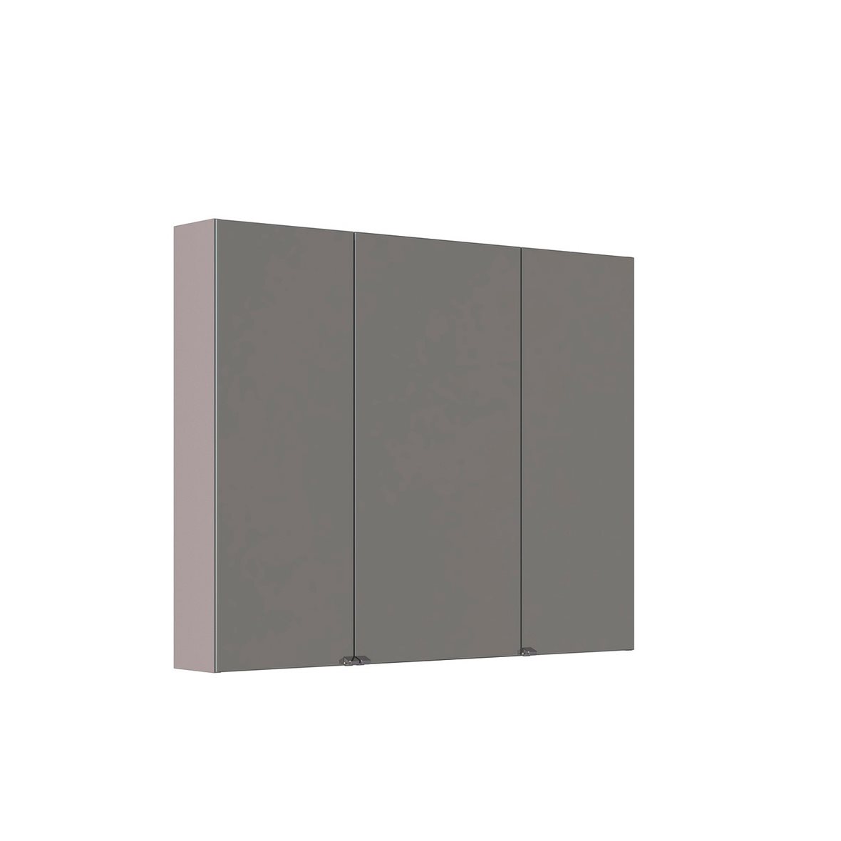 Dansani Luna Style peilikaappi 100x90x14,5 cm soft stone matta kumilakka 3 ovea valaistusvalmius valaistuksenohjaus pistorasia oikealla