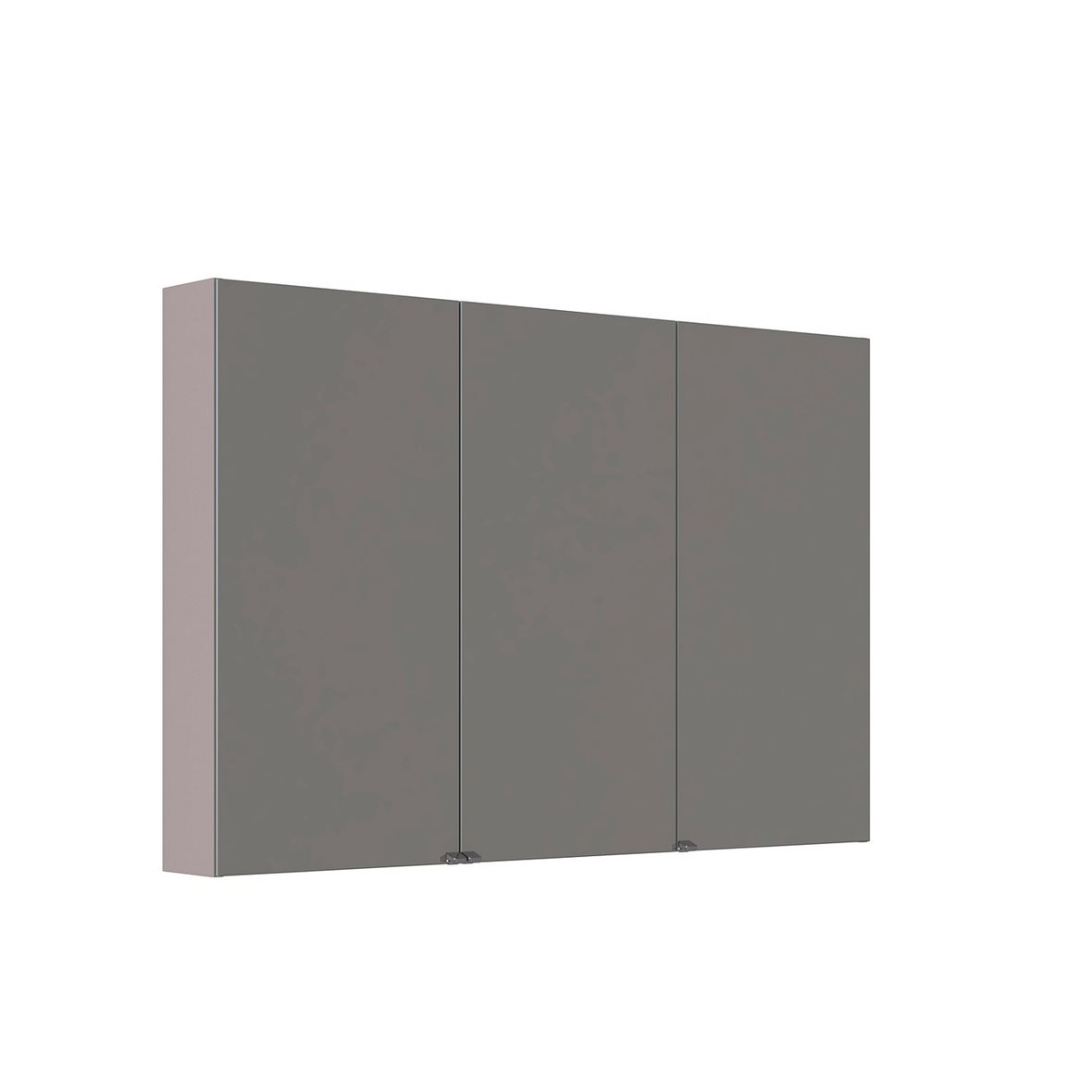 Dansani Luna Style peilikaappi 120x90x14,5 cm soft stone matta kumilakka 3 ovea valaistusvalmius valaistuksenohjaus pistorasia oikealla