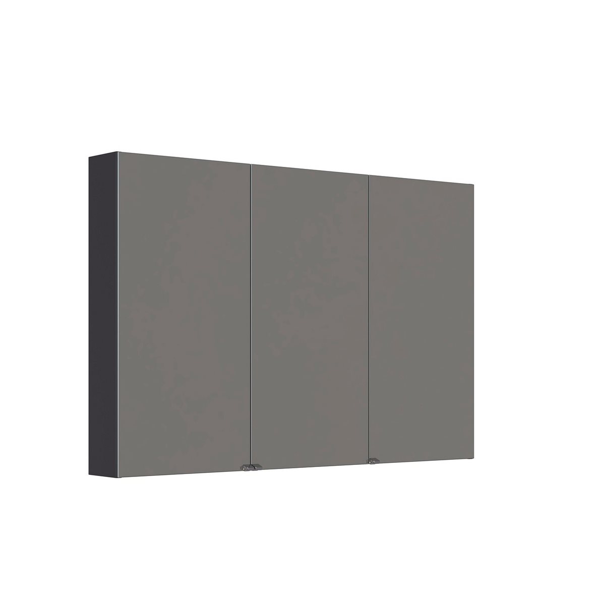 Dansani Luna Style peilikaappi 120x90x14,5 cm mattamusta kumilakka 3 ovea valaistusvalmius valaistuksenohjaus pistorasia oikealla