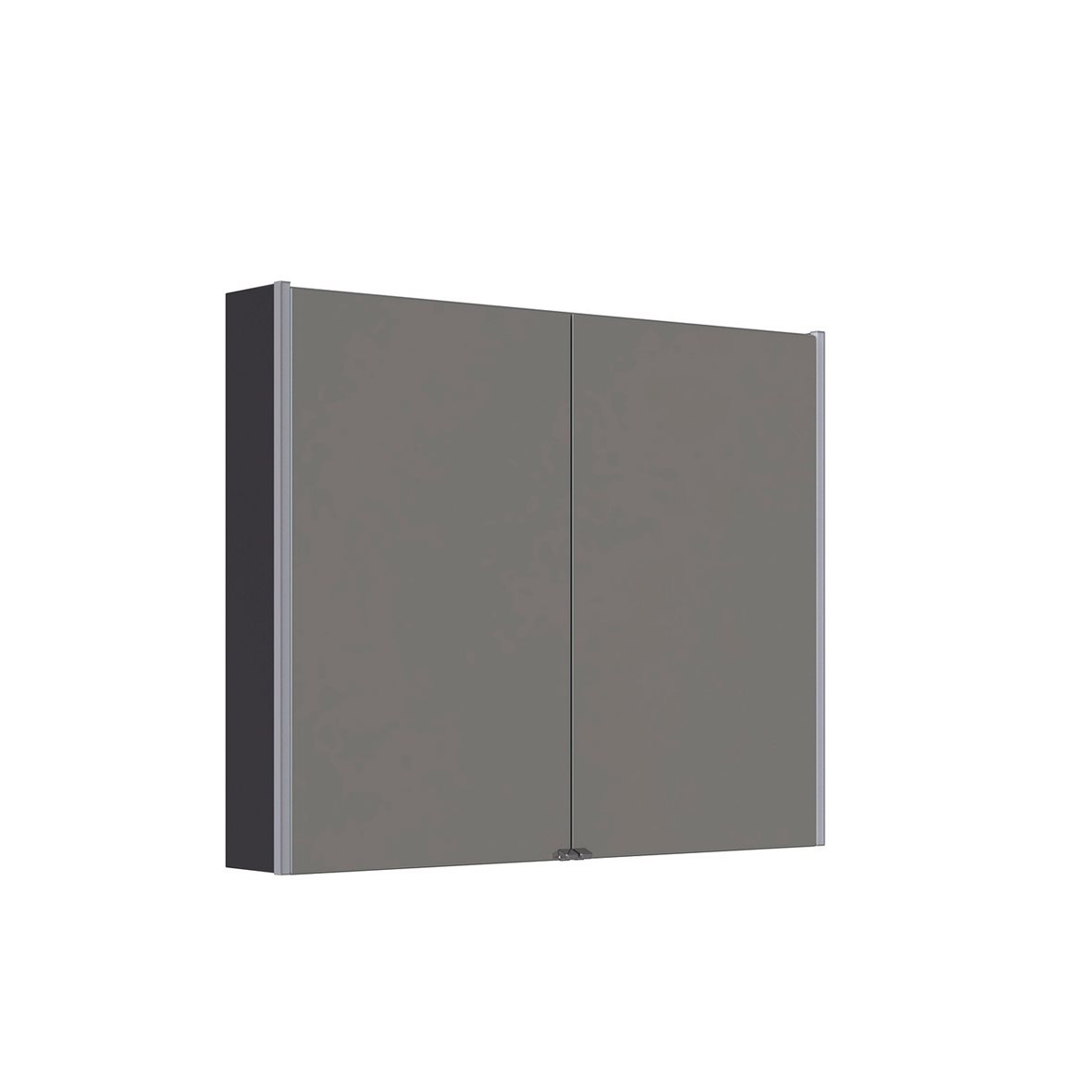 Dansani Luna Ambi valaisinpeilikaappi 100x80x14,5 cm mattamusta kumilakka 2 ovea päävalaistus valaistuksenohjaus pistorasia oikealla