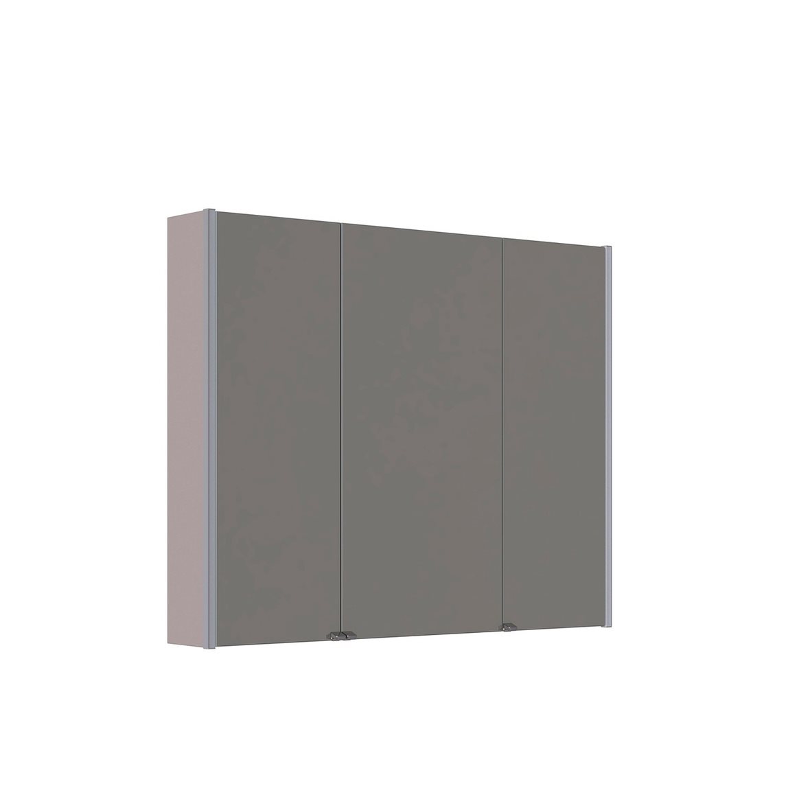 Dansani Luna Ambi valaisinpeilikaappi 100x80x14,5 cm soft stone matta kumilakka 3 ovea päävalaistus valaistuksenohjaus pistorasia oikealla