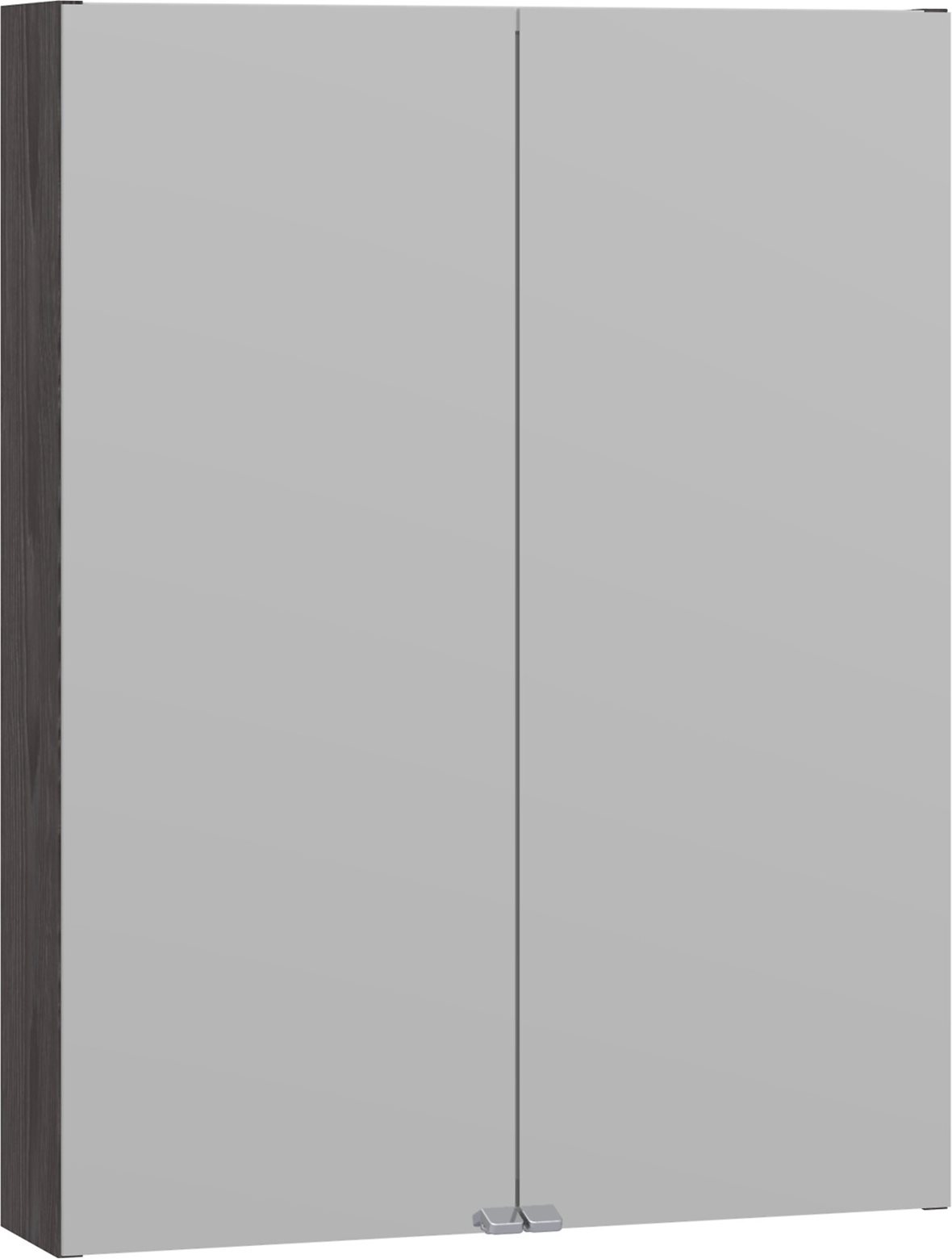 Dansani Pro Better peilikaappi 60x80x14,4 cm tummanharmaa puu 2 ovea valaistusvalmius pistorasia keskellä kaksoisjohdotus