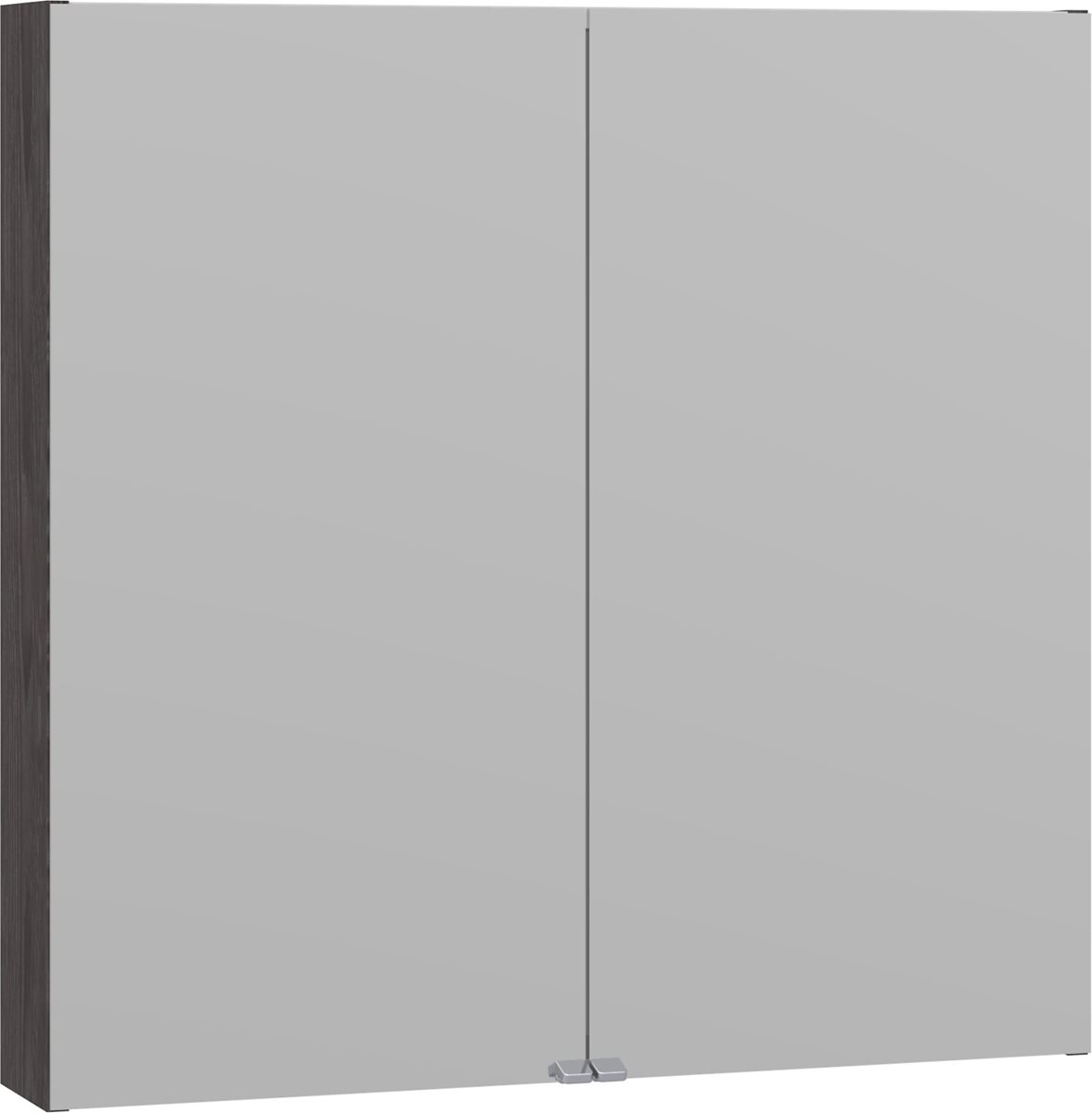 Dansani Pro Better peilikaappi 80x80x14,4 cm tummanharmaa puu 2 ovea valaistusvalmius pistorasia keskellä kaksoisjohdotus