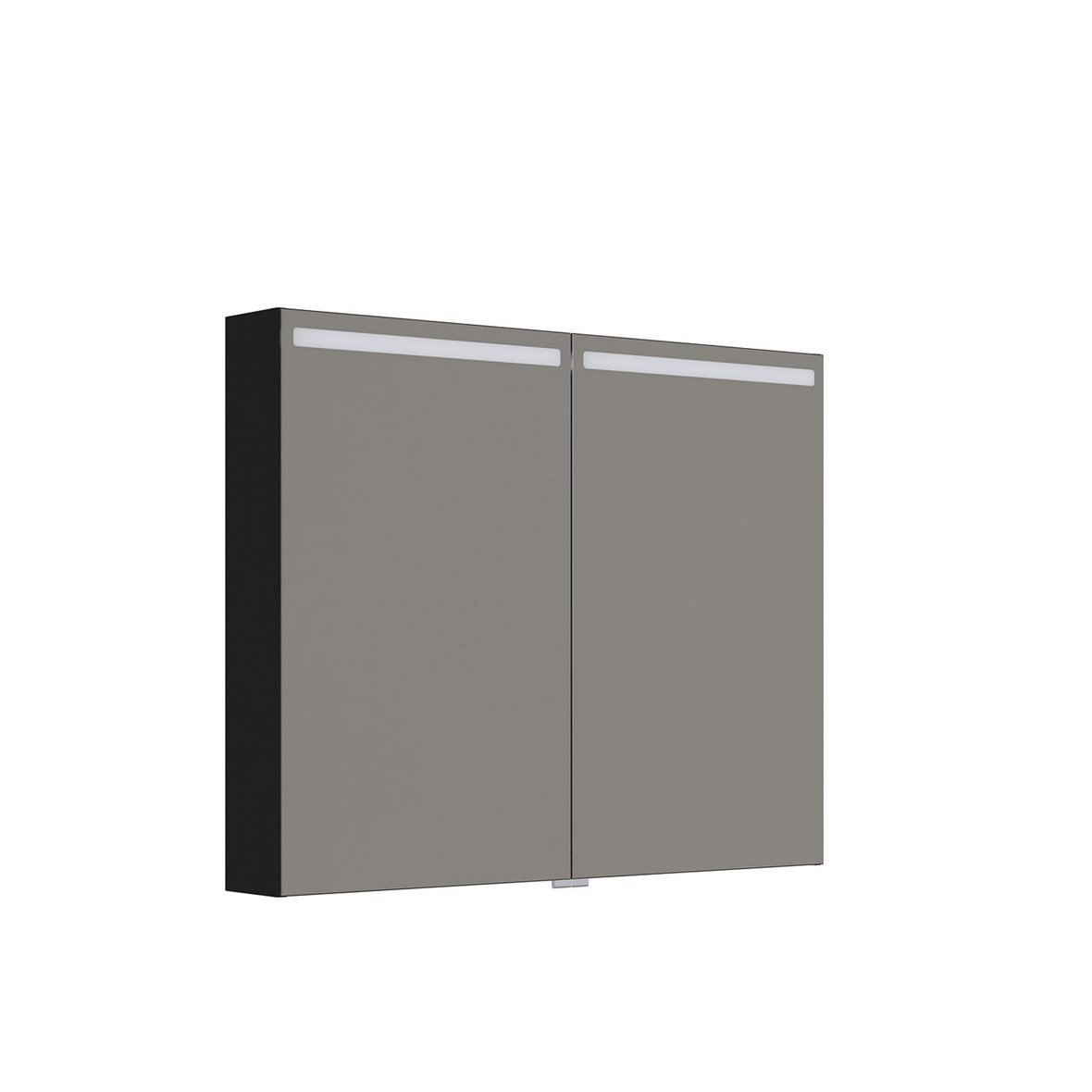 Dansani Mido Urban Pro Top valaisinpeilikaappi 100x80x15 cm musta tammi 2 ovea päävalaistus kaksoisjohdotus