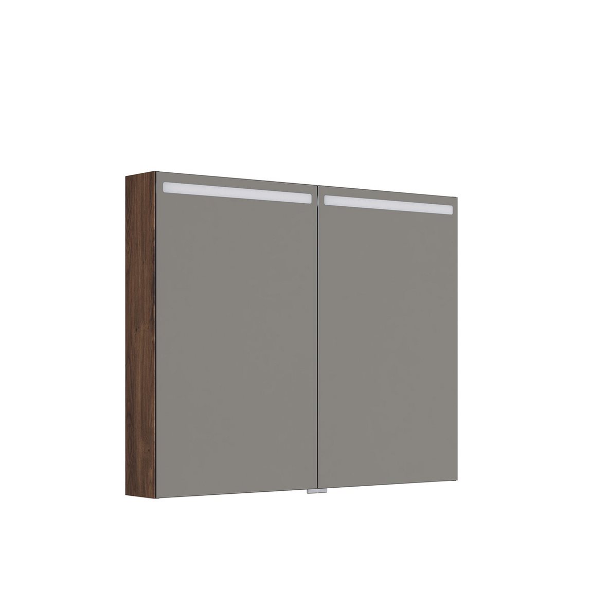 Dansani Mido Classic Pro Top valaisinpeilikaappi 100x80x15 cm ruskea tammi 2 ovea päävalaistus pistorasia keskellä kaksoisjohdotus