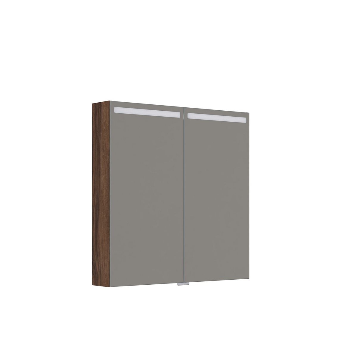 Dansani Mido Classic Pro Top valaisinpeilikaappi 80x80x15 cm ruskea tammi 2 ovea päävalaistus pistorasia keskellä kaksoisjohdotus