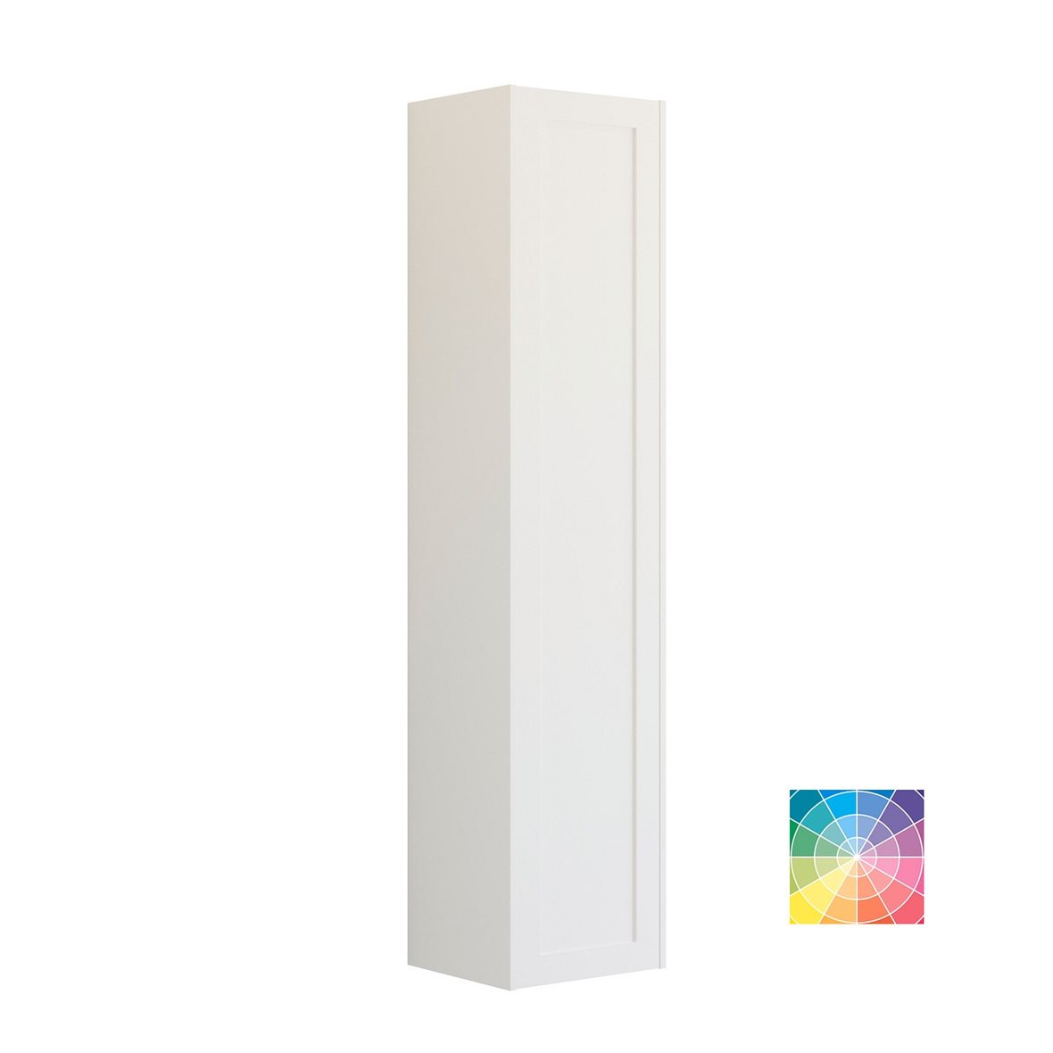 Dansani Luna Classic C korkea kaappi 40x176x35 cm kehystetty valinnainen väri 1 ovi ilman vetimiä saranat vasemmalla