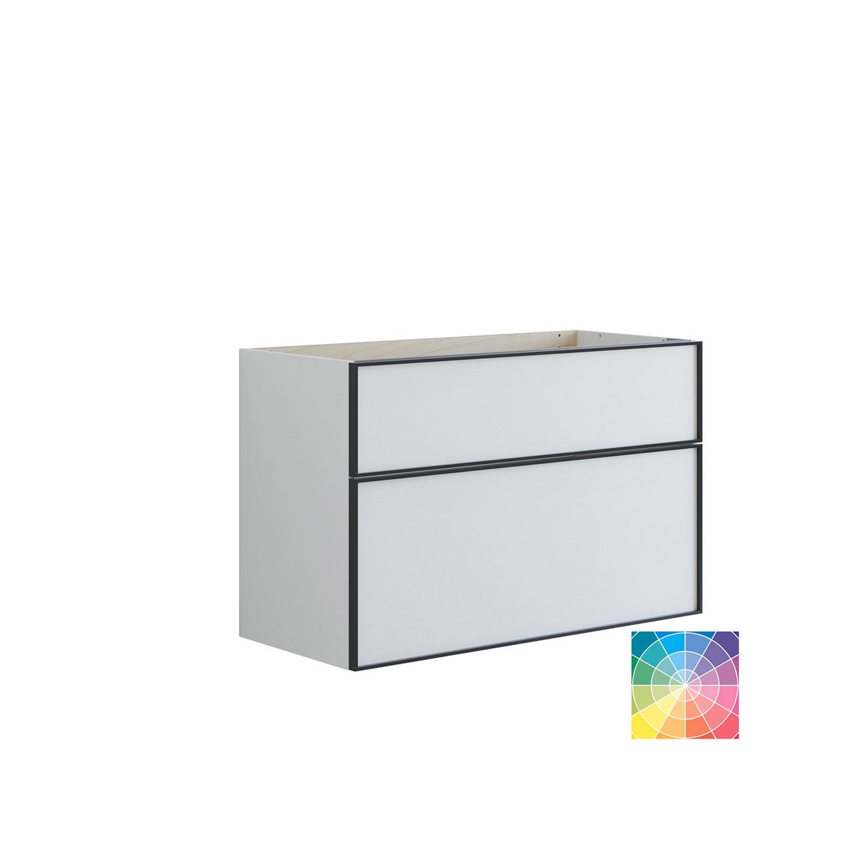 Dansani Luna Urban allaskaappi 100x64x44 cm musta kehys valinnainen väri 2 ltk ilman vetimiä