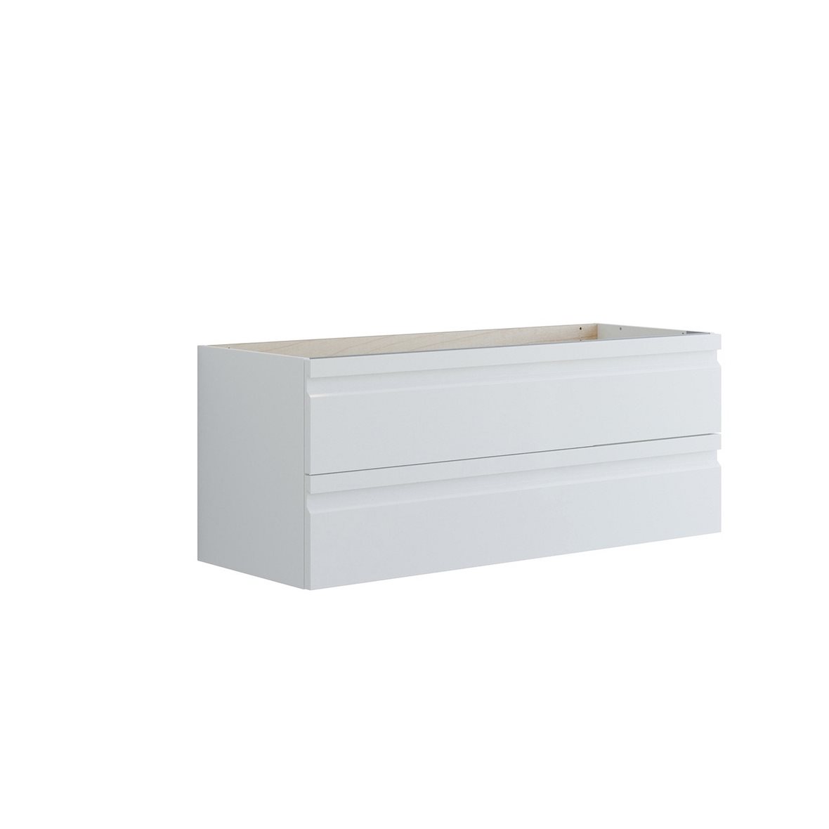 Dansani Luna Urban kaappi tason alle 120x48x44 cm mattavalkoinen kumilakka 2 ltk integroitu vedin