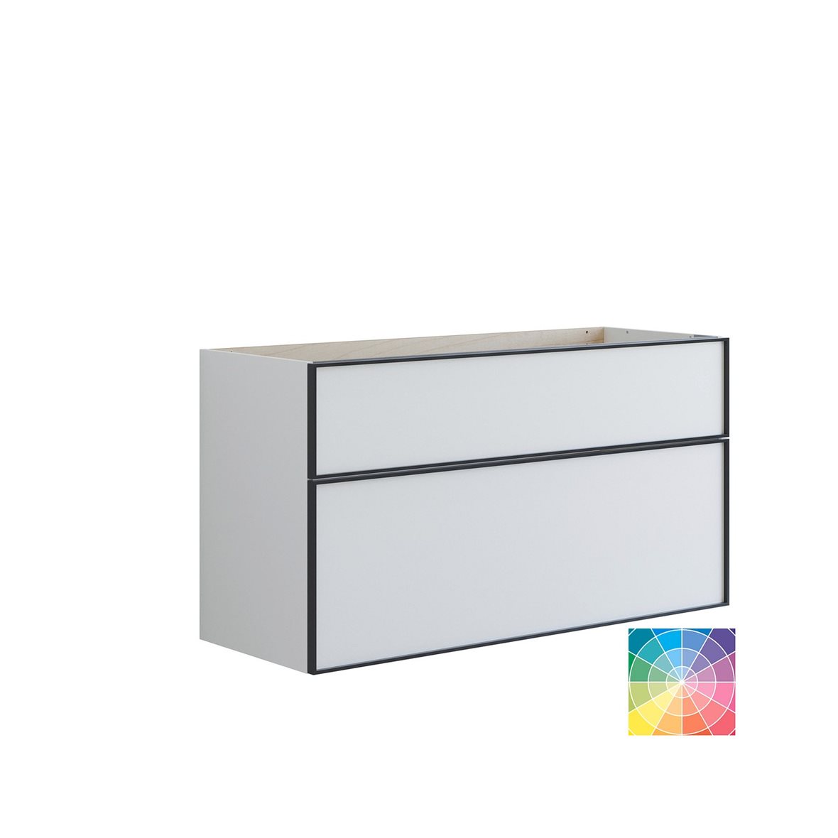 Dansani Luna Urban kaappi tason alle 120x64x44 cm musta kehys valinnainen väri 2 ltk ilman vetimiä