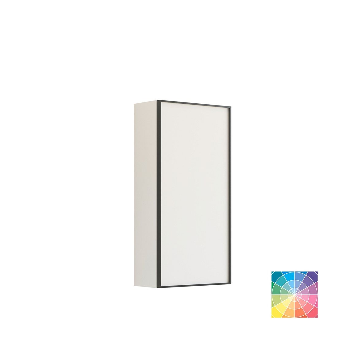 Dansani Luna Urban pieni kaappi 40x80x19 cm musta kehys valinnainen väri 1 ovi ilman vetimiä saranat vasemmalla