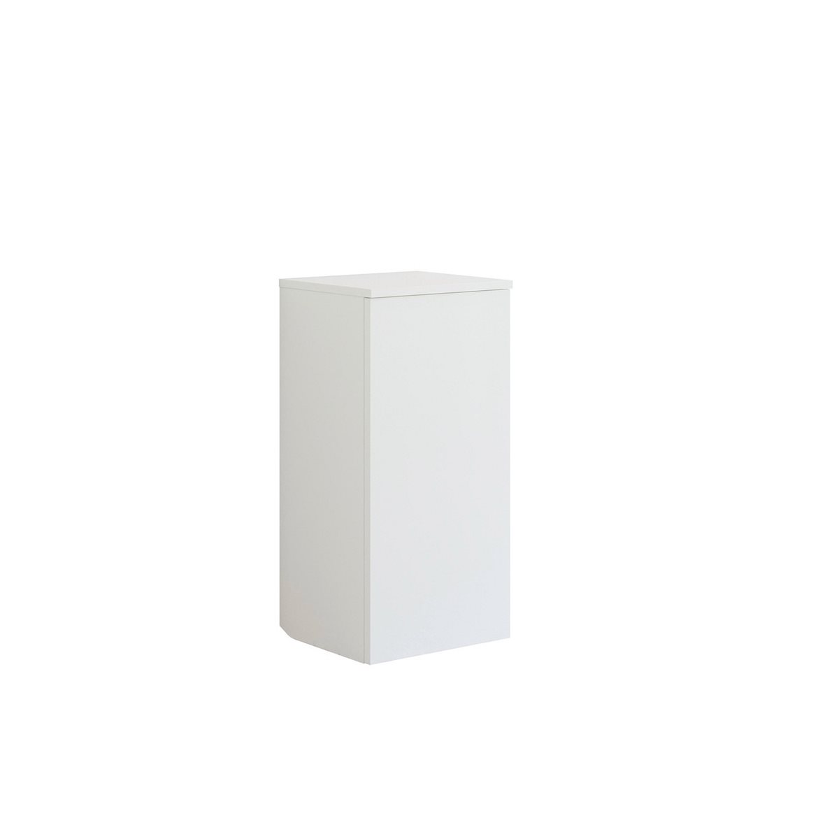 Dansani Luna Urban A puolikorkea kaappi 40x81,8x35 cm mattavalkoinen kumilakka 1 ovi integroitu vedin saranat vasemmalla