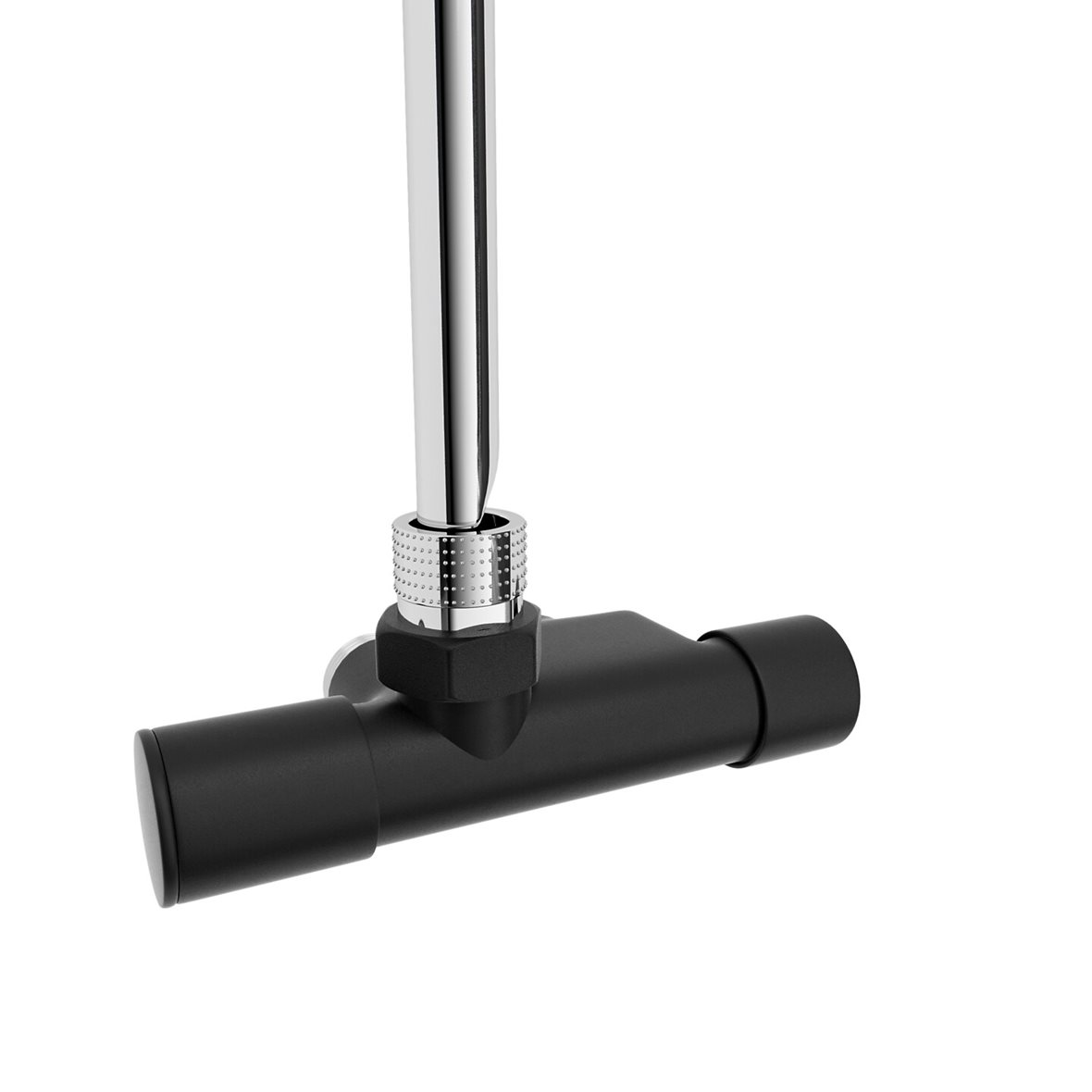 Nordhem NH-venttiili lämmitysveteen mattamusta manuaalinen kulmamalli 1/2" vasen