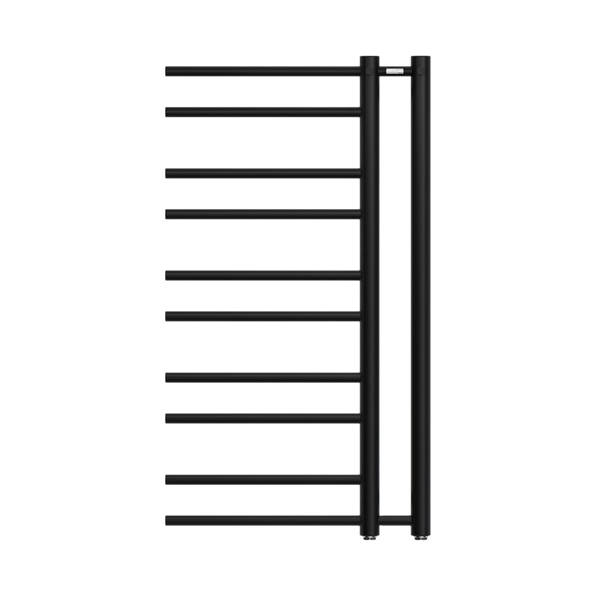 Nordhem Tjolöholm pyyhekuivain lämmitysveteen 50x94 cm mattamusta 216/112W vasen