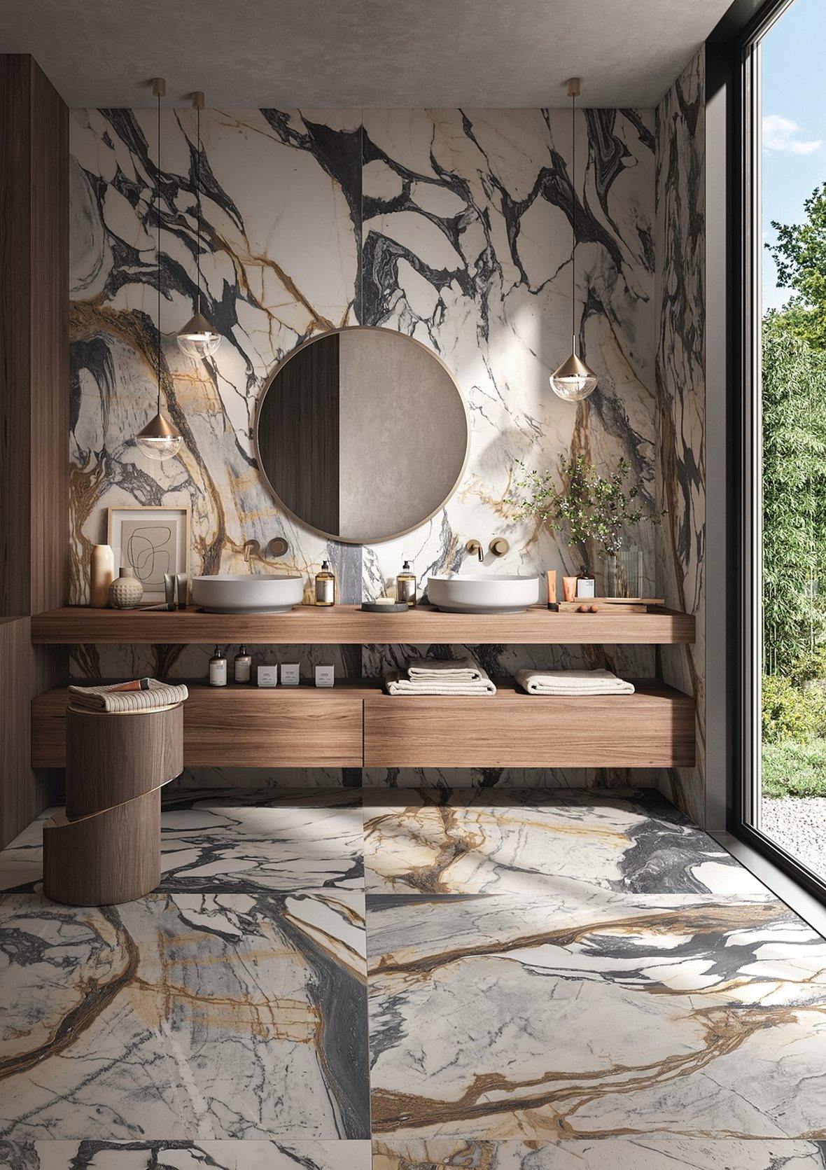 Kylpyhuone, Moderni, LPC Aventura, LPC Aventura lasitettu porcelanato seinälaatta lattialaatta ulkolaatta 120X120 19H Picasso tasapintainen puleerattu vaalea beige marmori, LPC Aventura lasitettu porcelanato seinälaatta lattialaatta ulkolaatta 120X278 19H Picasso tasapintainen puleerattu vaalea beige marmori