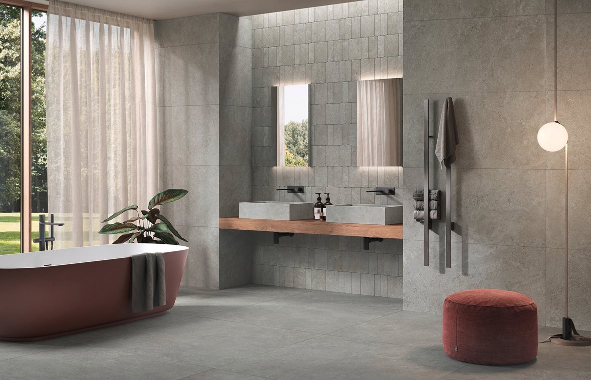 Kylpyhuone, Moderni, LPC Geo Re60, LPC Geo Re60 Pave lasittamaton porcelanato mosaiikki seinälaatta lattialaatta 04 Smoke tasapintainen silotettu matta keskitumma harmaa kivi, LPC Geo Re60 lasittamaton porcelanato seinälaatta lattialaatta ulkolaatta 60X120 04 Smoke tasapintainen silotettu matta harmaa kivi, LPC Geo Re60 lasittamaton porcelanato seinälaatta lattialaatta ulkolaatta 80X80 04 Smoke tasapintainen matta keskitumma valkoinen kivi