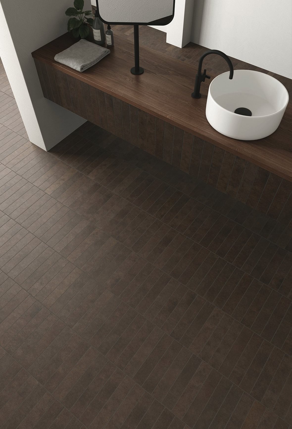 Yleiset wc-tilat, Retro, LPC Palermo, LPC Palermo lasitettu porcelanato seinälaatta lattialaatta ulkolaatta 6X30 07 Mocca tasapintainen matta tumma ruskea yksivärinen