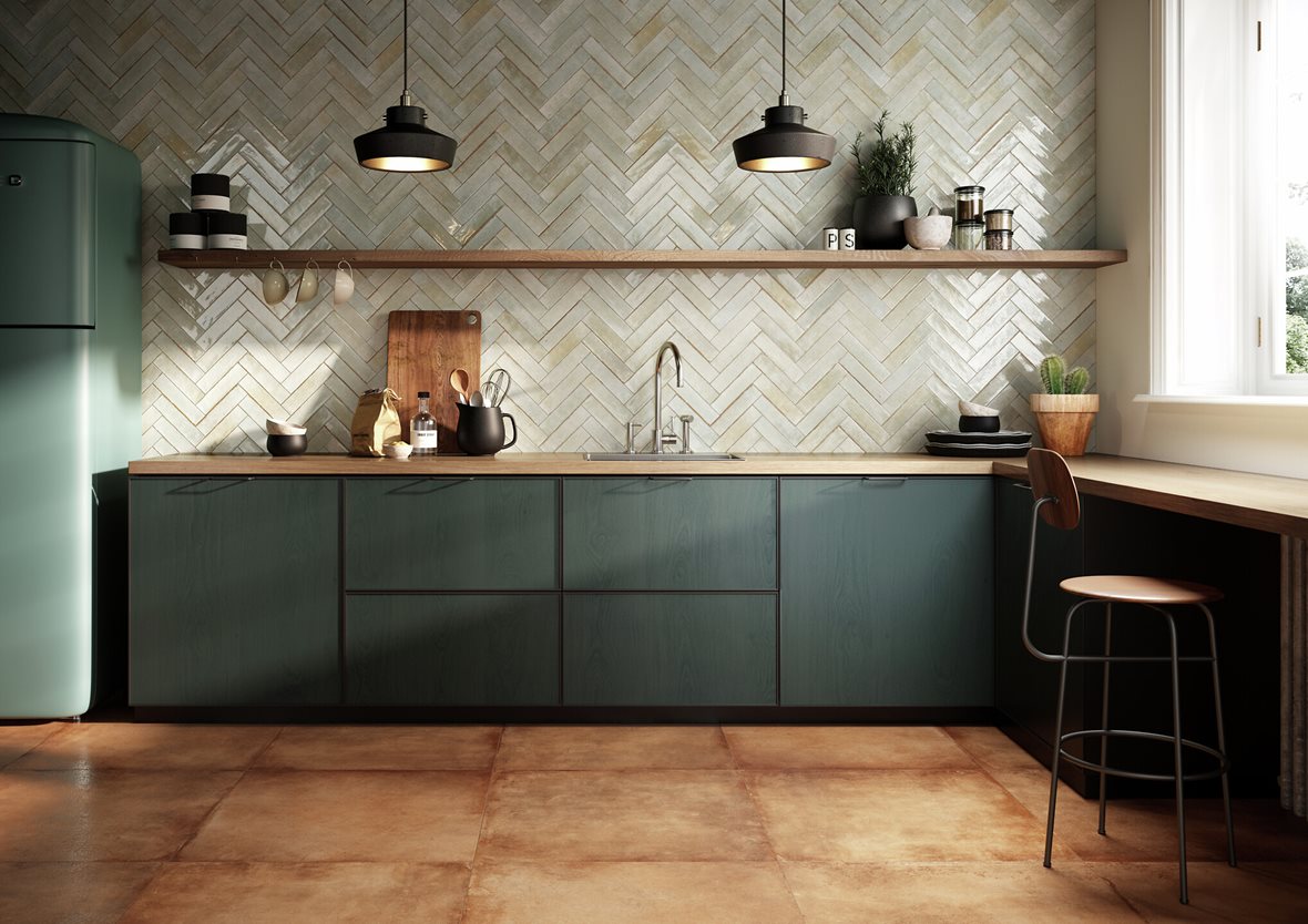Keittiö, Retro, LPC Poem, LPC Poem lasitettu porcelanato seinälaatta ulkolaatta 6x25 03 pellava laineileva kiiltävä vaalea beige vivahteikas