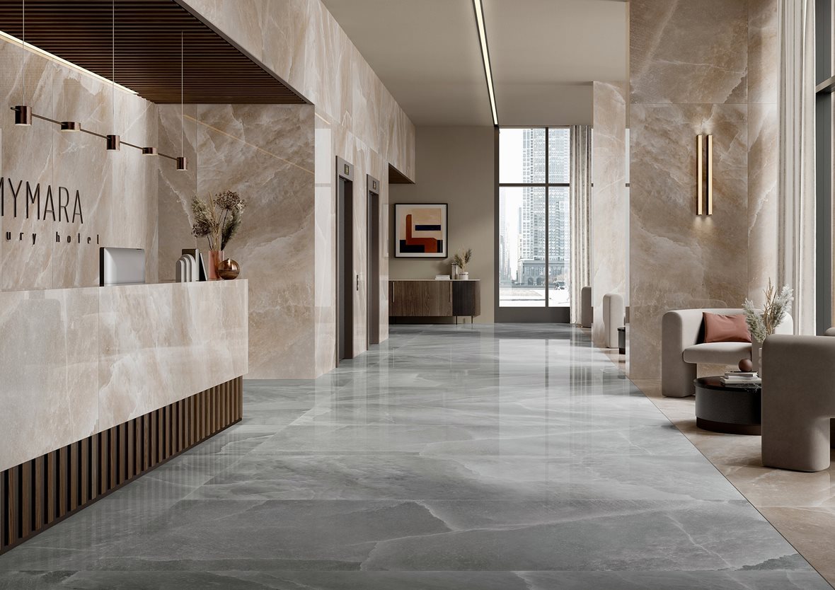 Aulatilat, Moderni, LPC Sky, LPC Sky lasitettu porcelanato seinälaatta lattialaatta ulkolaatta 120X280 02L musta tasapintainen kiillotettu keskitumma harmaa marmori, LPC Sky lasitettu porcelanato seinälaatta lattialaatta ulkolaatta 120X280 04L koralli tasapintainen kiillotettu keskitumma oranssi marmori