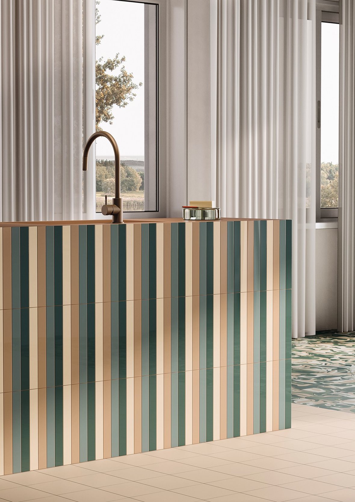 Keittiö, Moderni, LPC Stream, LPC Stream lasitettu kuviolaatta 18,6X18,6 Meadow tasapintainen matta satunnainen sekoitelma keskitumma moniväri kuvioitu, LPC Stream lasitettu kaakeli seinälaatta 4X33,4 11 Green tasapintainen kiiltävä keskitumma vihreä yksivärinen, LPC Stream lasitettu kaakeli seinälaatta 4X33,4 12 Smaragdi tasapintainen kiiltävä keskitumma vihreä yksivärinen, LPC Stream lasitettu kaakeli seinälaatta 4X33,4 19 Tan tasapintainen kiiltävä keskitumma ruskea yksivärinen, LPC Stream lasitettu kaak