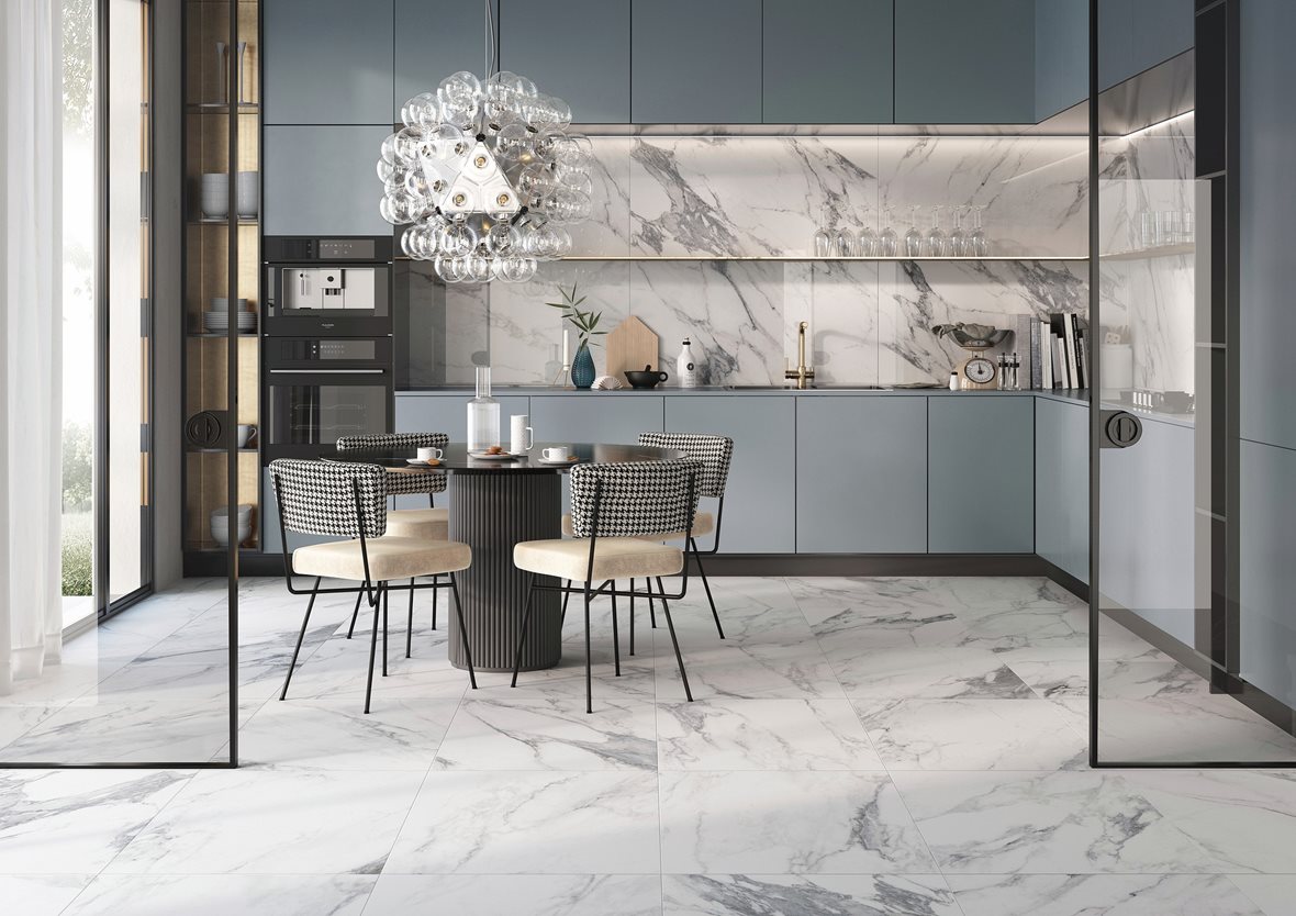Keittiö, Klassinen, LPC Valeria, LPC Valeria lasitettu porcelanato seinälaatta lattialaatta ulkolaatta 60X120 08L Arabescato tasapintainen kiillotettu vaalea beige marmori, LPC Valeria lasitettu porcelanato seinälaatta lattialaatta ulkolaatta 60X60 08 Arabescato tasapintainen matta vaalea beige marmori