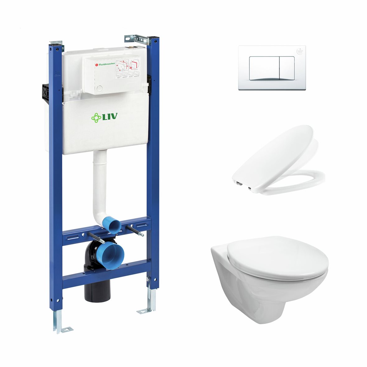 LPC seinä-WC-paketti Siro 530 SLIVSC kiiltävä valkoinen/kiiltävä valkoinen