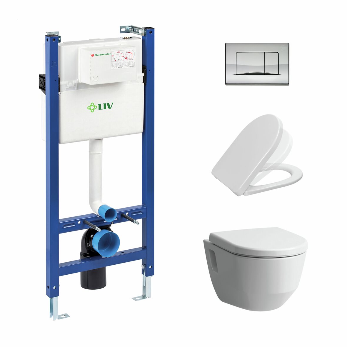 LPC seinä-WC-paketti Arki 530 SRLIVSC kiiltävä valkoinen/kromi