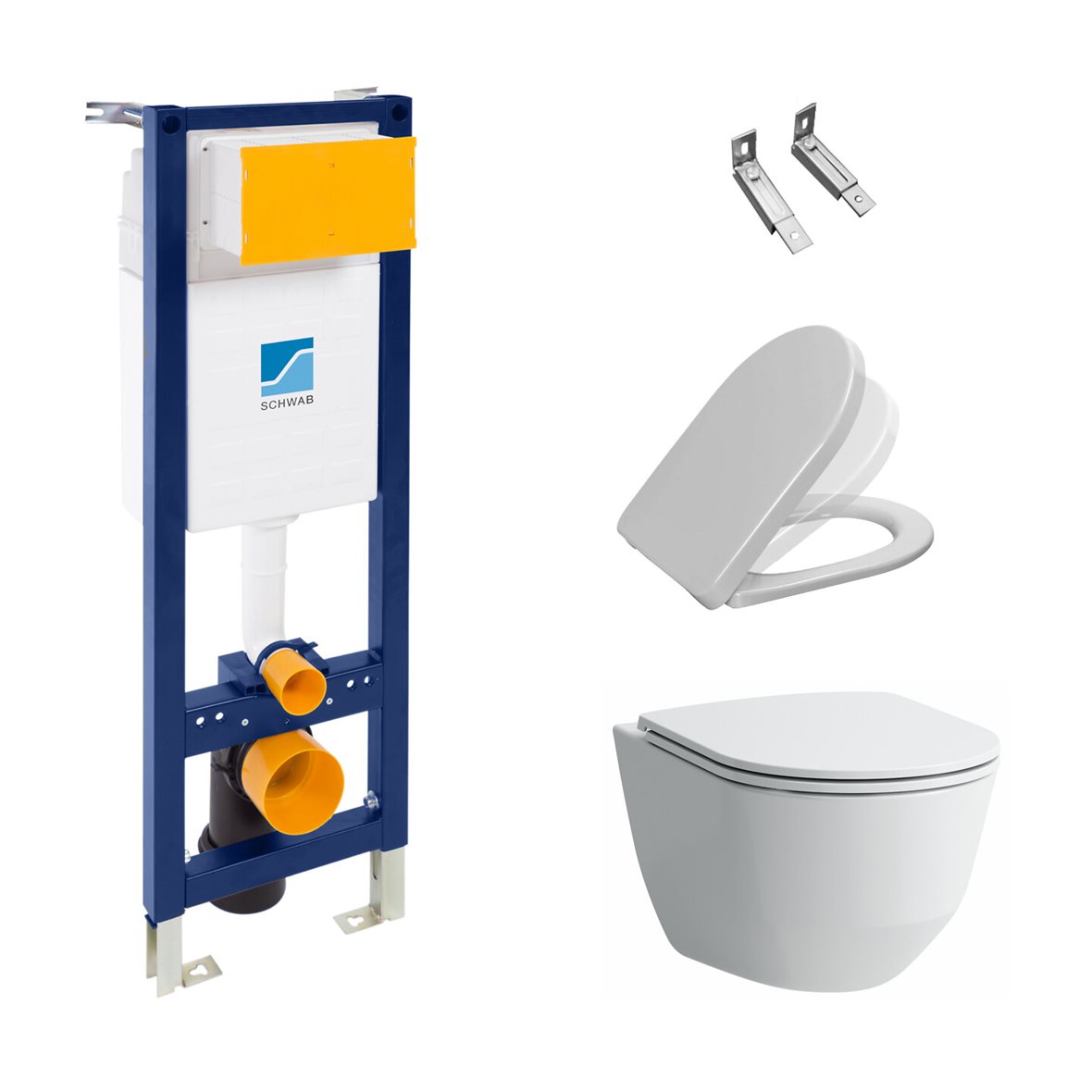 LPC seinä-WC-paketti Arki 530 Custom kiiltävä valkoinen