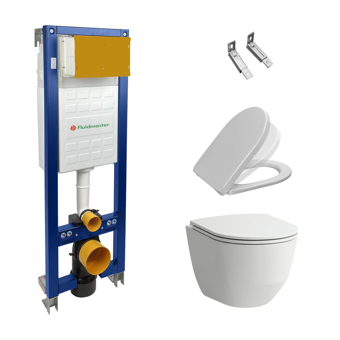 LPC seinä-WC-paketti Arki 490 Custom Slim kiiltävä valkoinen sisältää vaimennetun istuinkannen