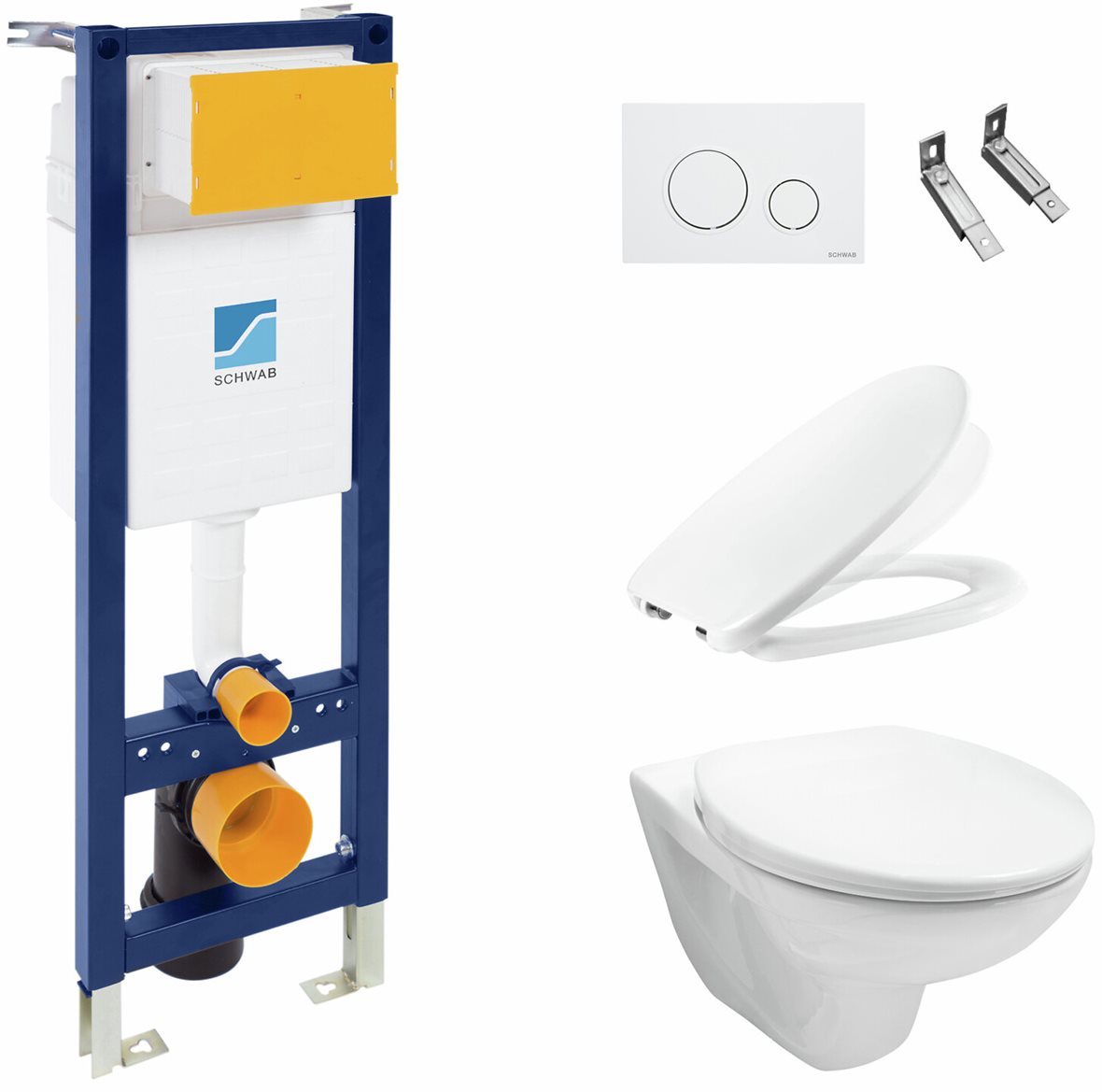 LPC seinä-WC-paketti Siro 530 Complete vaimennettu kansi kiiltävä valkoinen/kiiltävä valkoinen