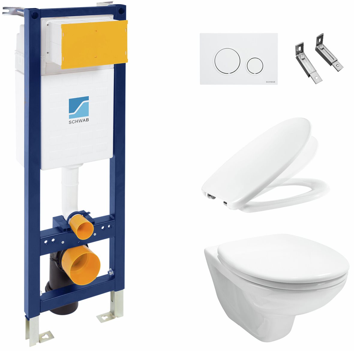 LPC seinä-WC-paketti Siro 490 Compact vaimennettu kansi kiiltävä valkoinen/kiiltävä valkoinen
